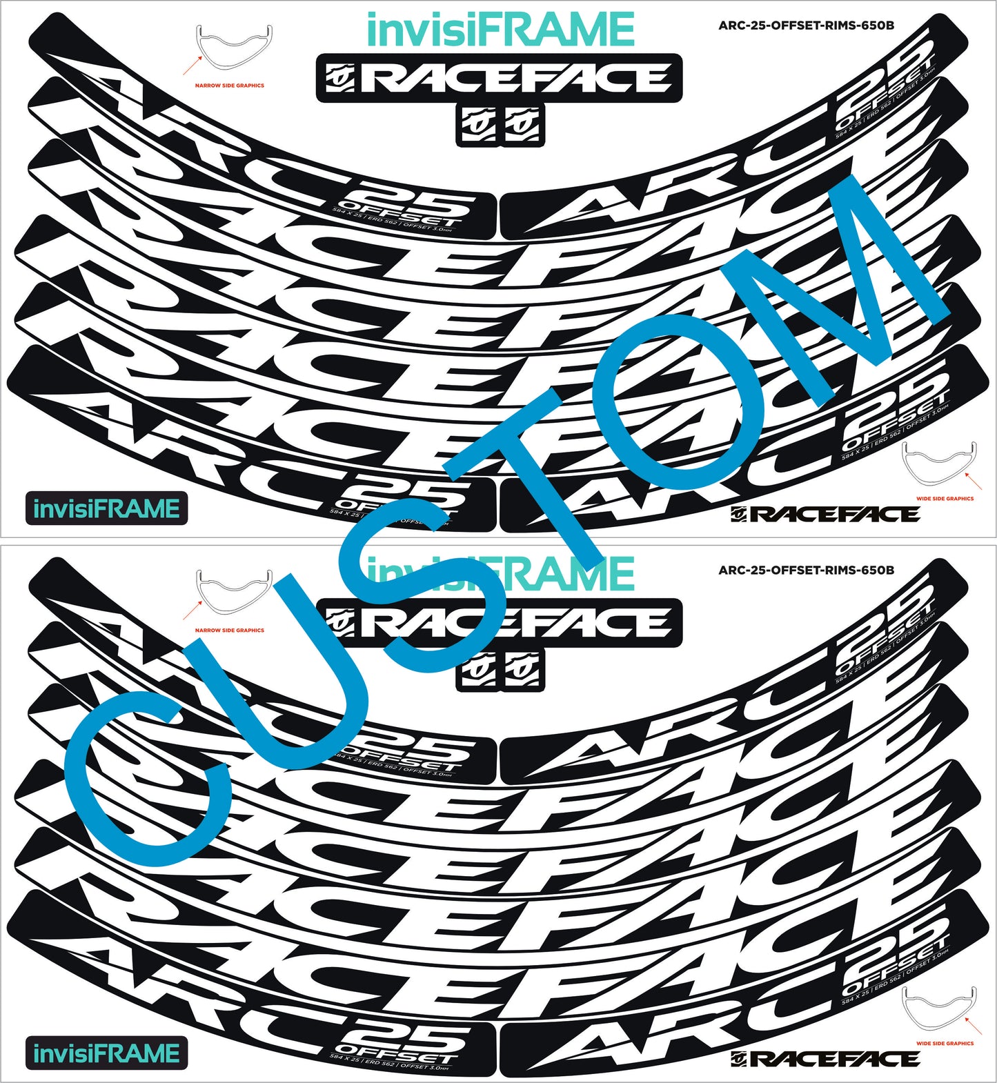 Raceface ARC 25 Offset 27.5 Decals