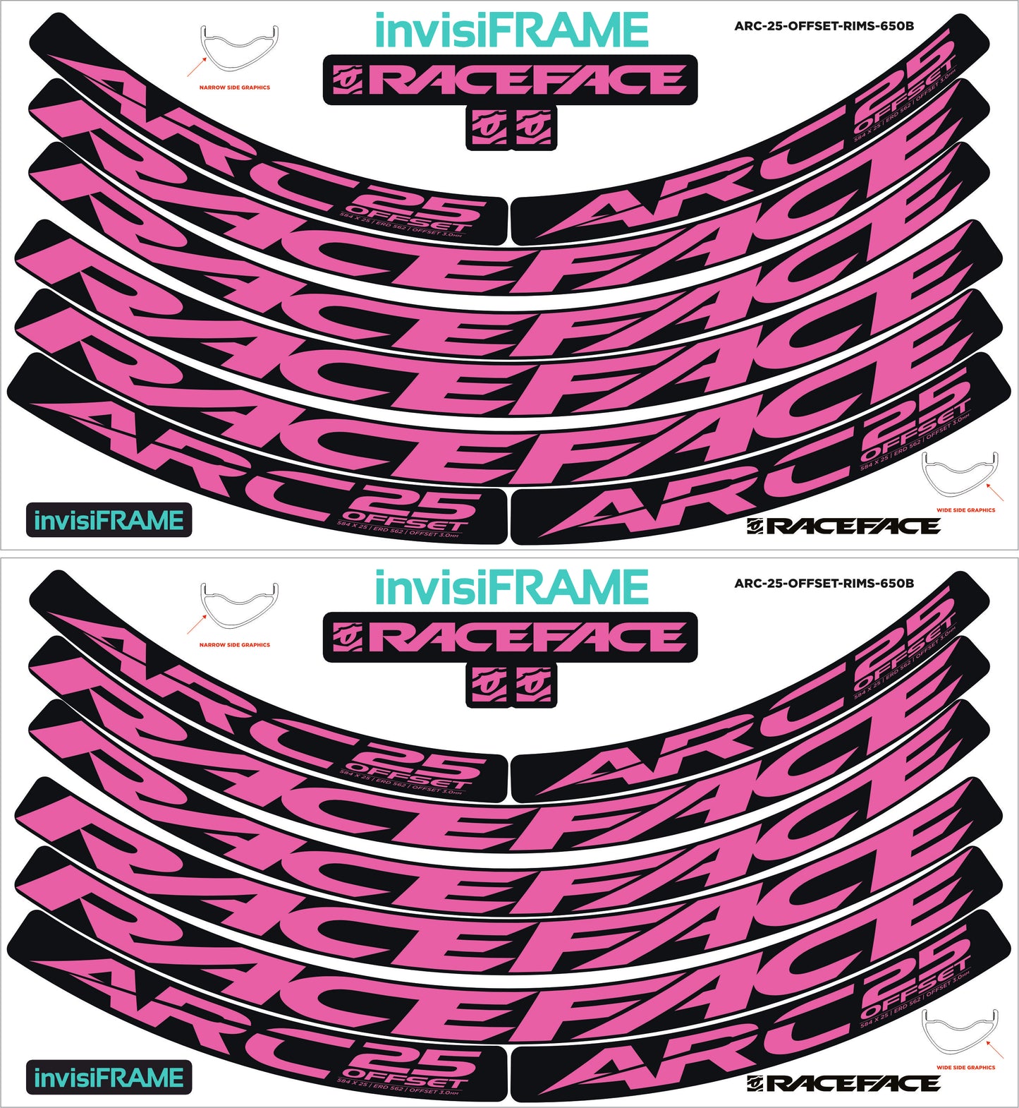 Raceface ARC 25 Offset 27.5 Decals