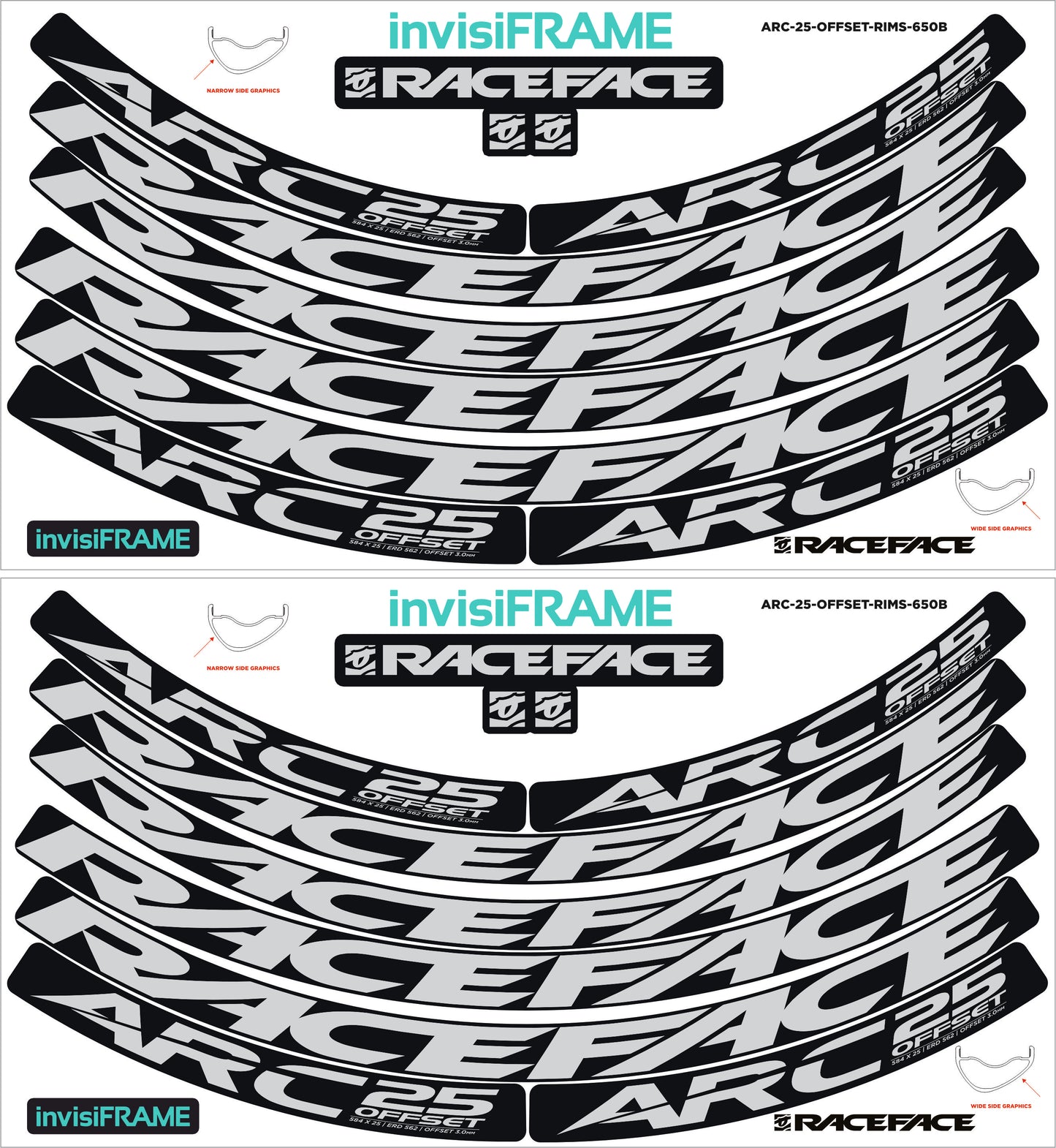 Raceface ARC 25 Offset 27.5 Decals