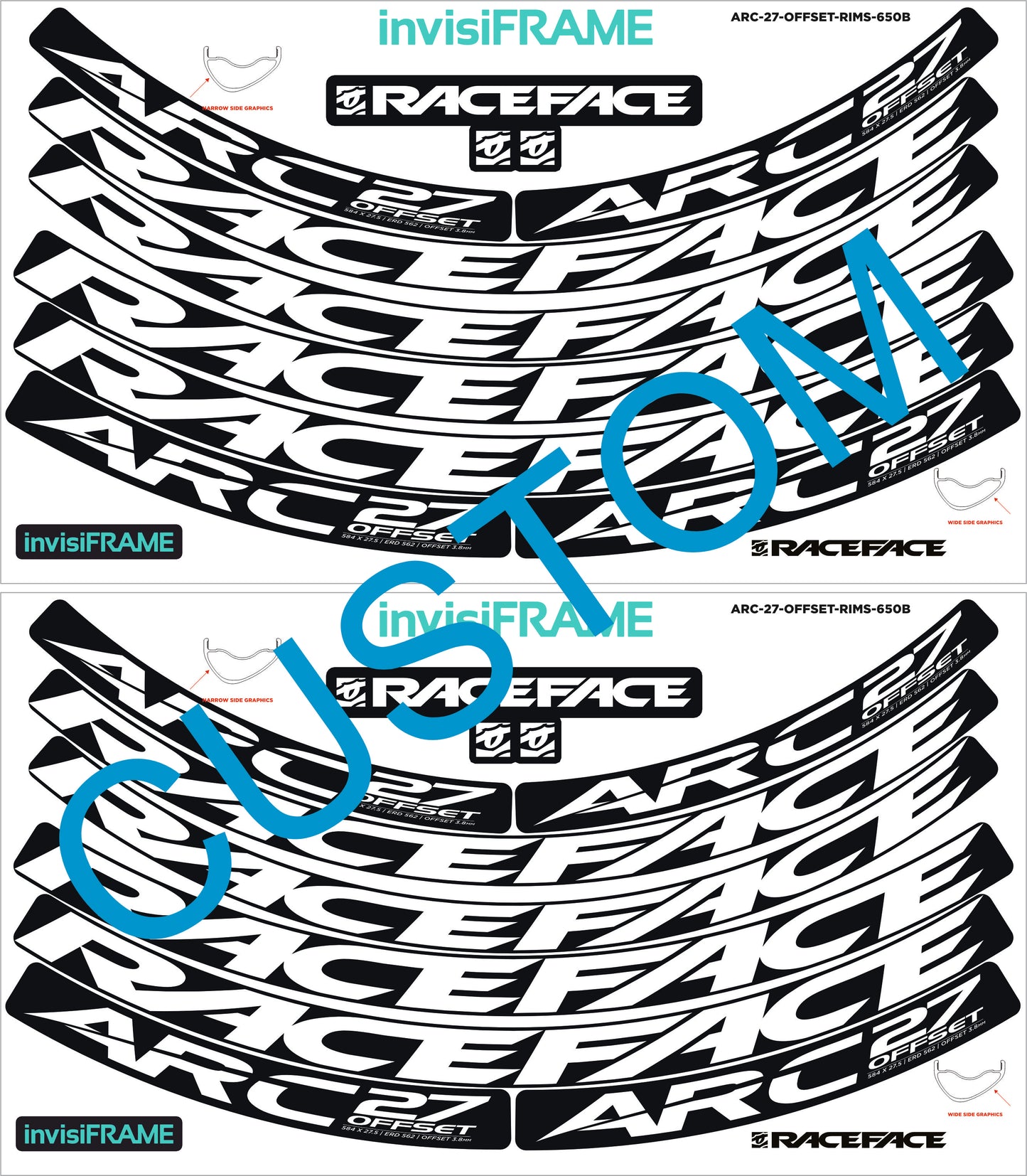 Raceface ARC 27 Offset 27.5 Decals