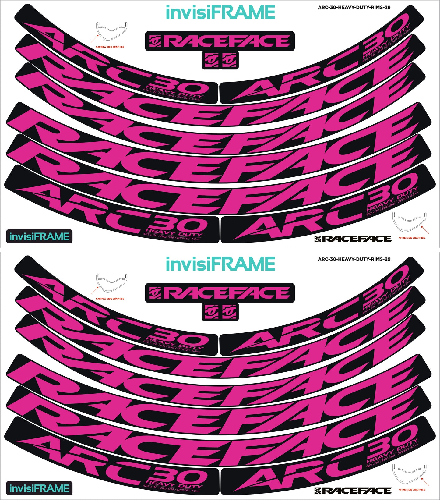 Raceface ARC 30 HD Offset 29er Decals