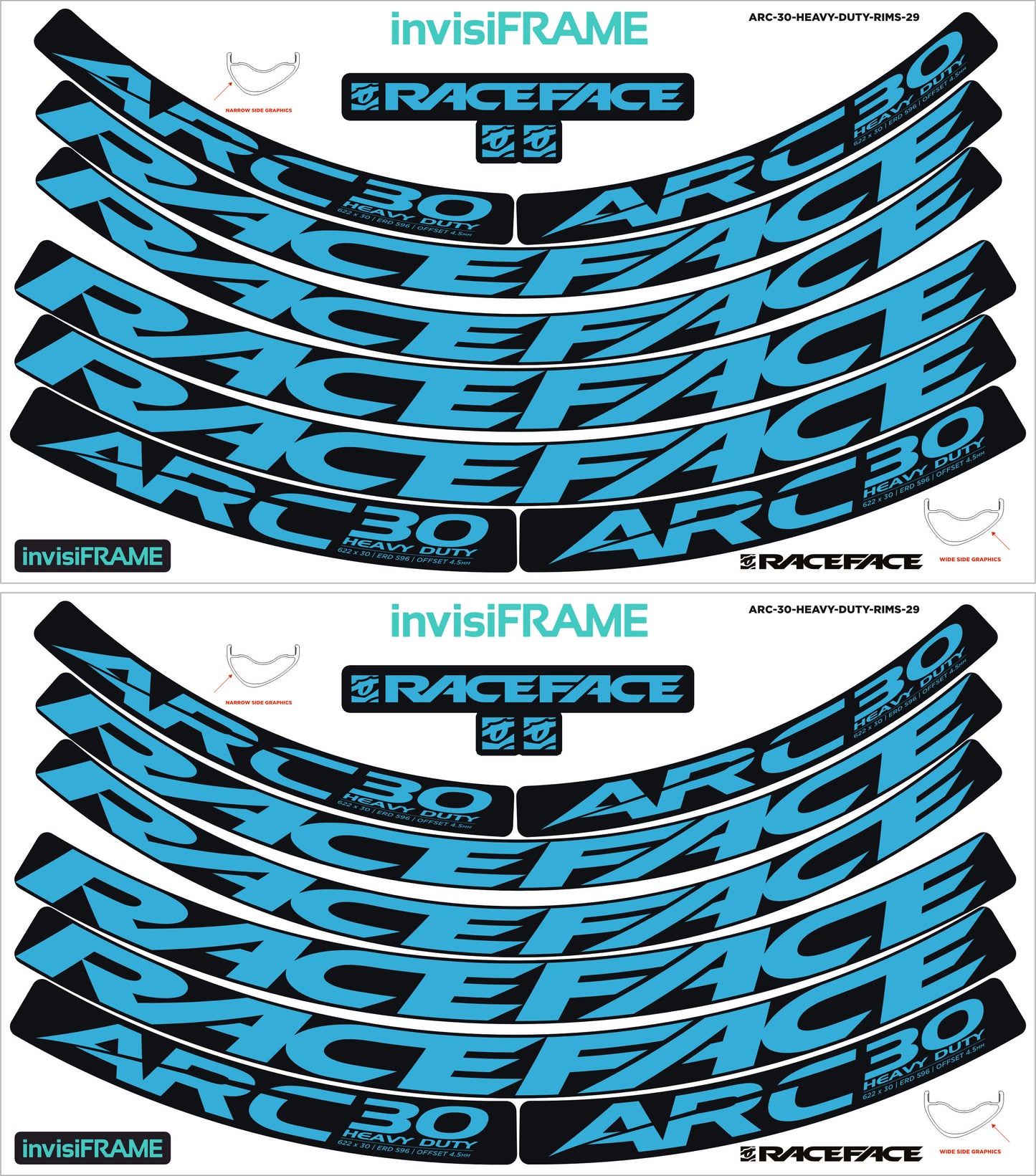 Raceface ARC 30 HD Offset 29er Decals