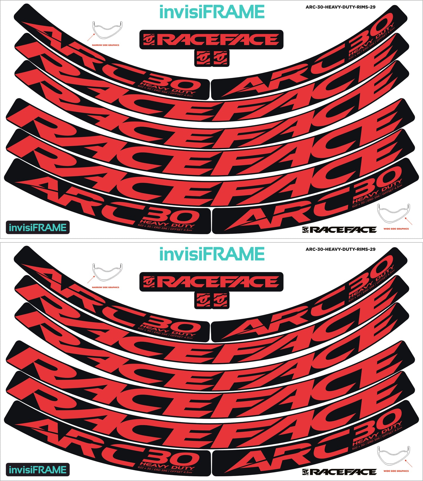 Raceface ARC 30 HD Offset 29er Decals