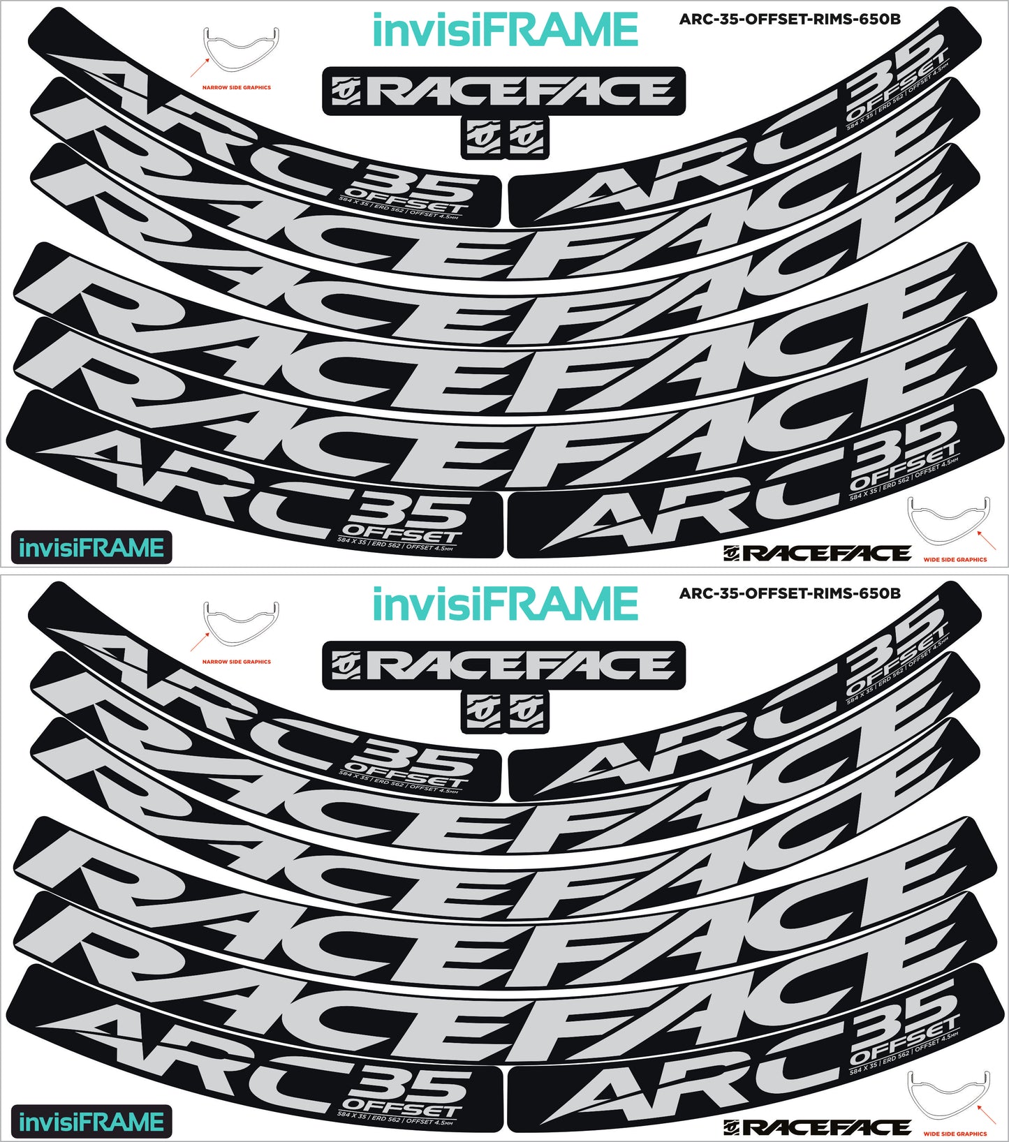 Raceface ARC 35 Offset 27.5 Decals