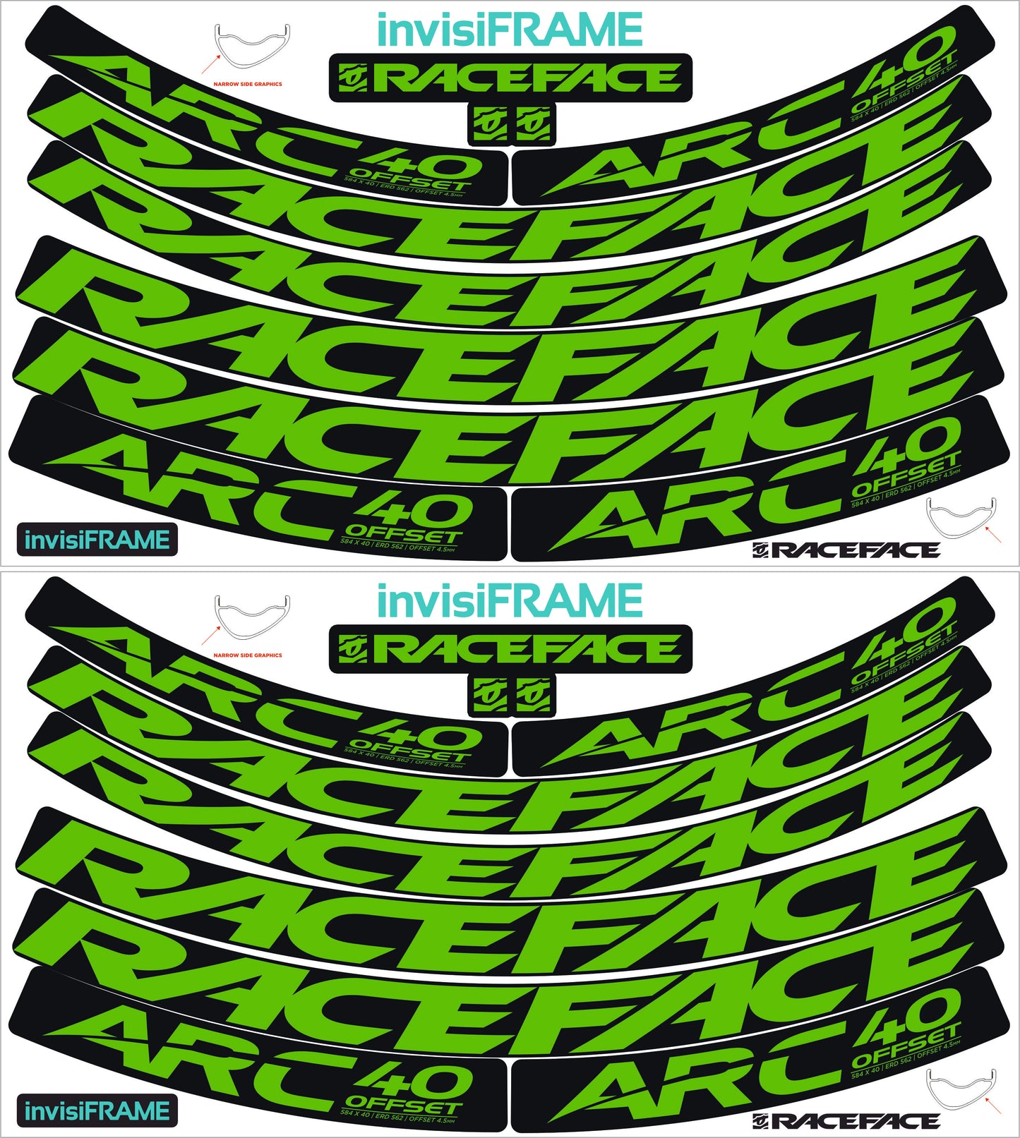 Raceface ARC 40 Offset 27.5 Decals