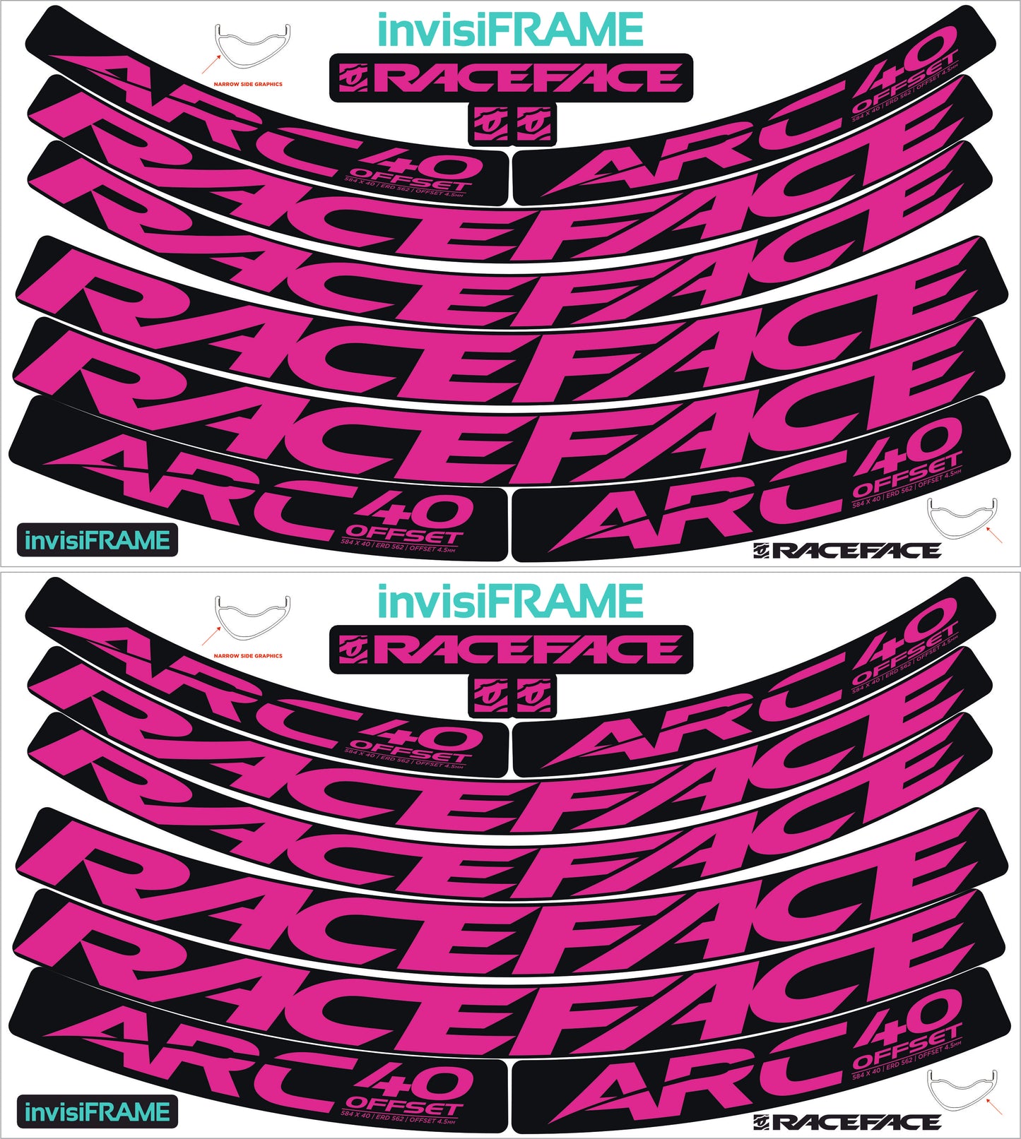Raceface ARC 40 Offset 27.5 Decals