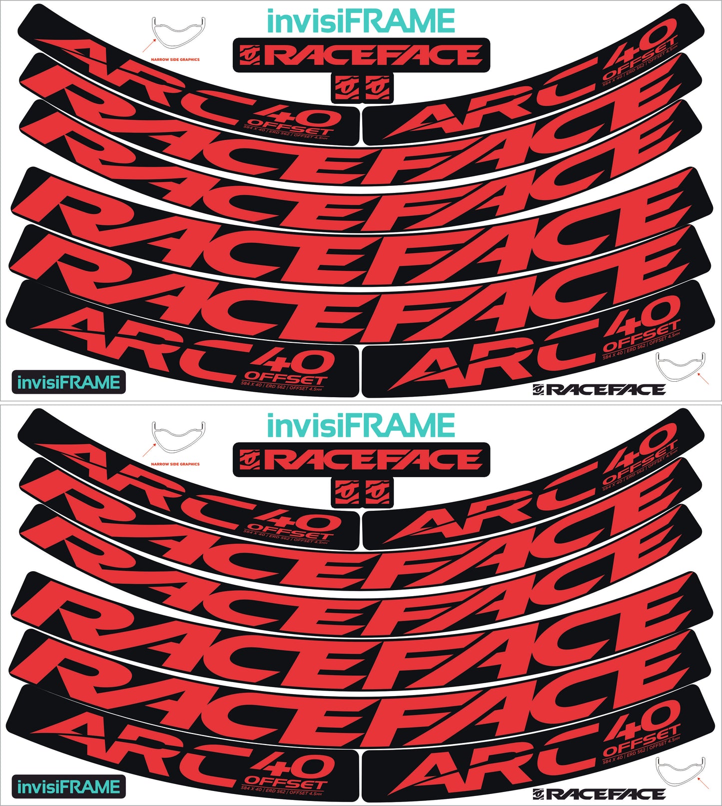Raceface ARC 40 Offset 27.5 Decals