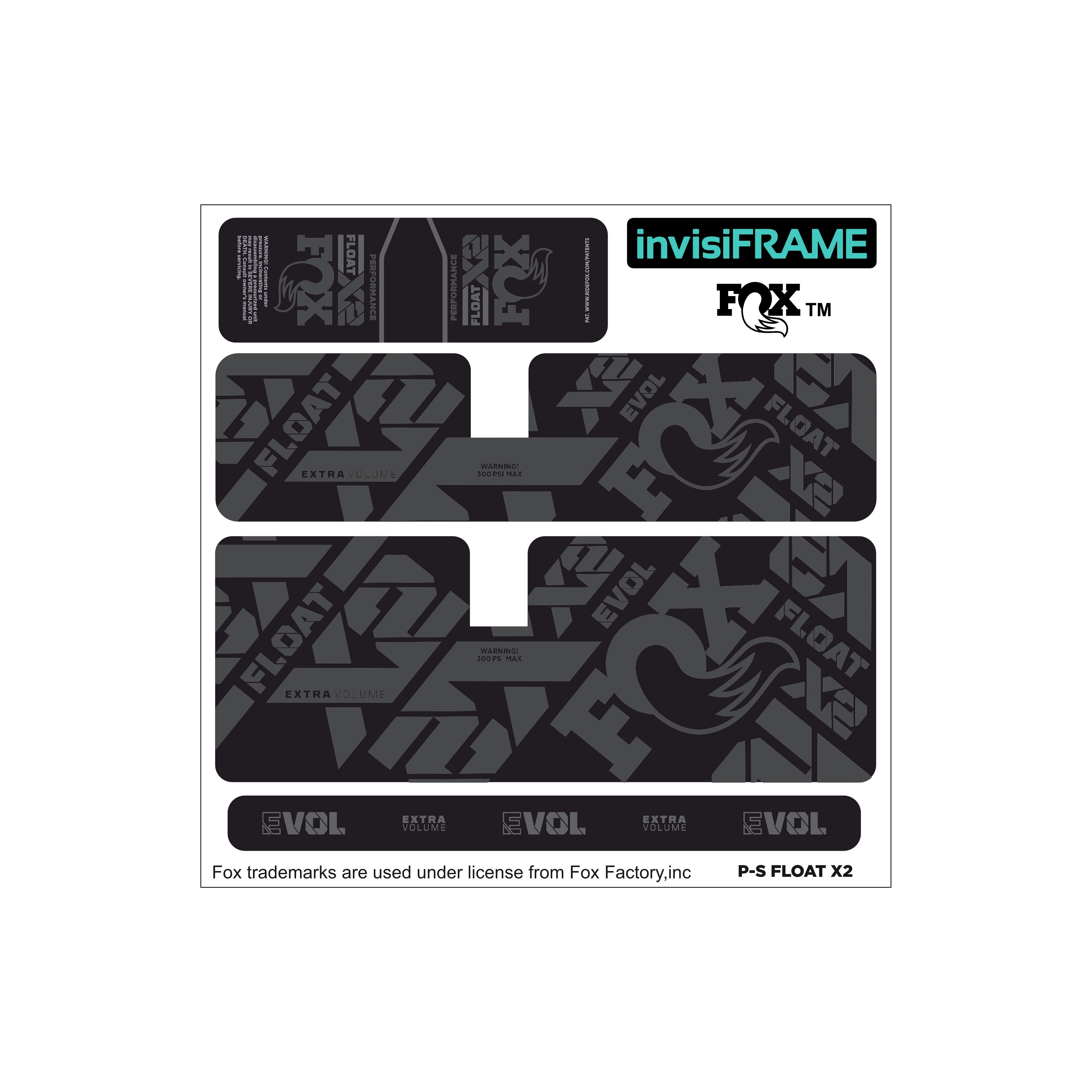 Fox Float X2 Performance 2022 Decals | invisiFRAME Custom Decals ...