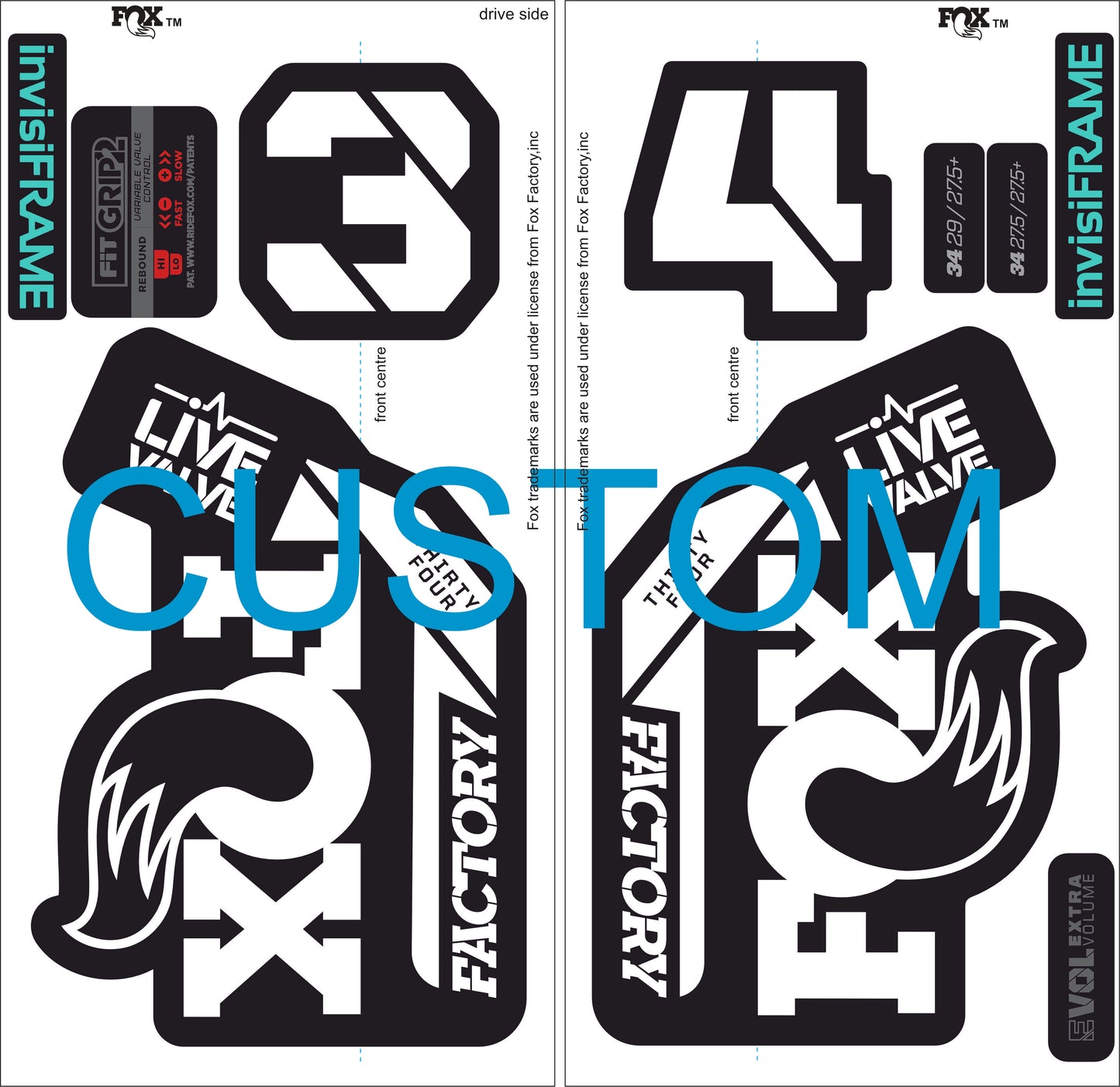 Fox 34 Factory LIVE VALVE 2021 Decals