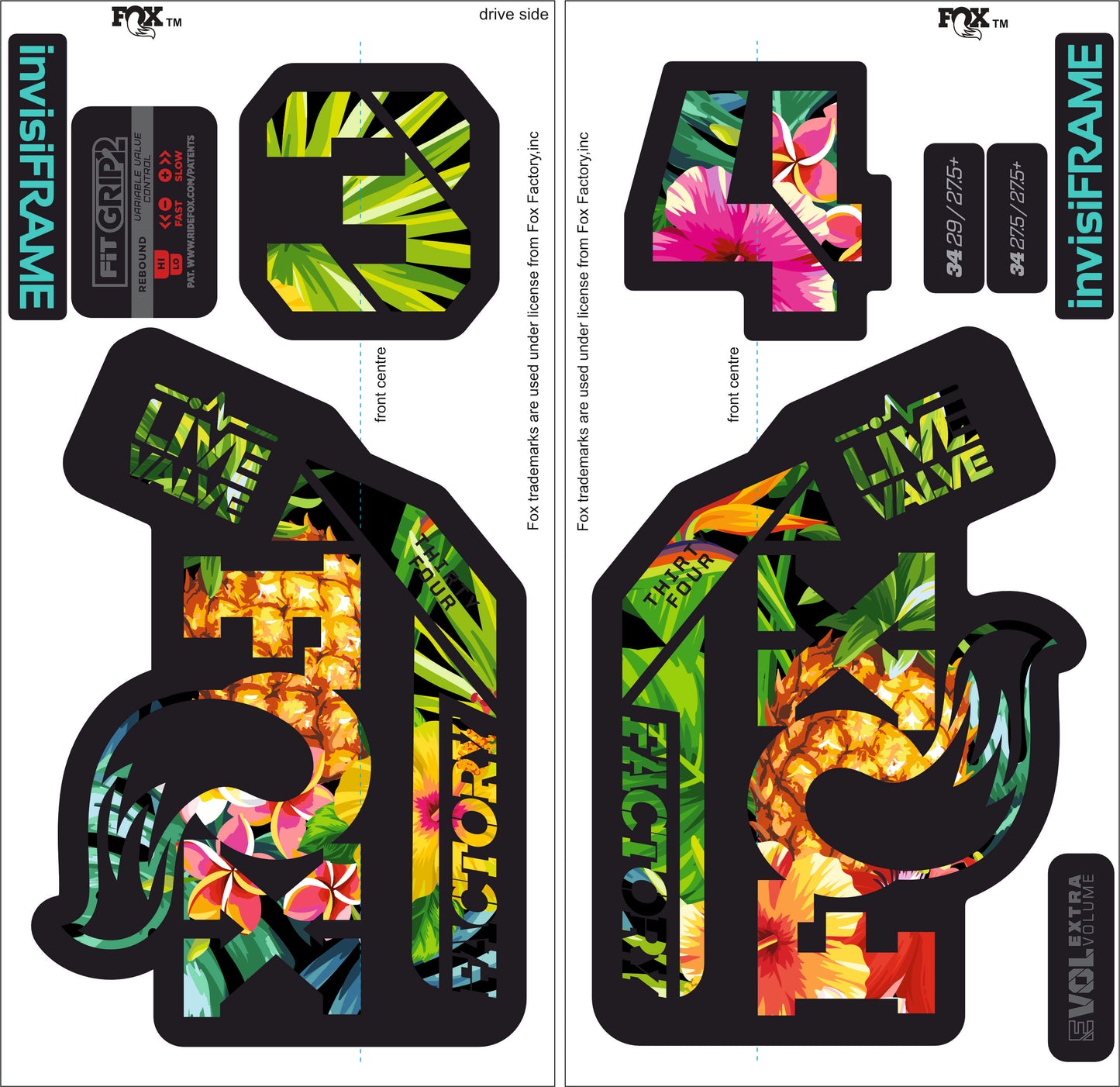 Fox 34 Factory LIVE VALVE 2021 Decals