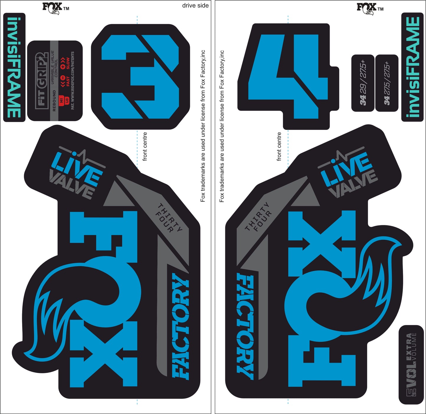 Fox 34 Factory LIVE VALVE 2021 Decals
