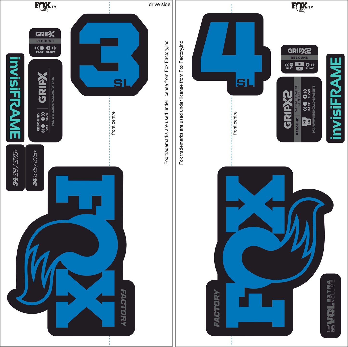 Fox 34 SL Factory 2026 DECALS