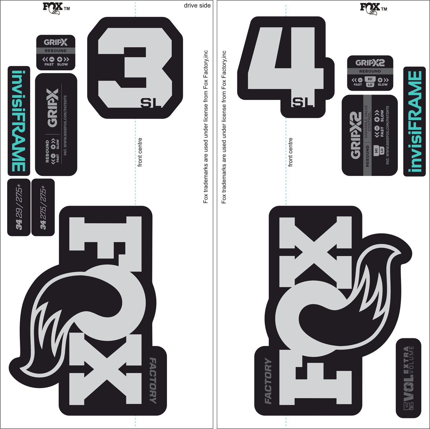 Fox 34 SL Factory 2026 DECALS
