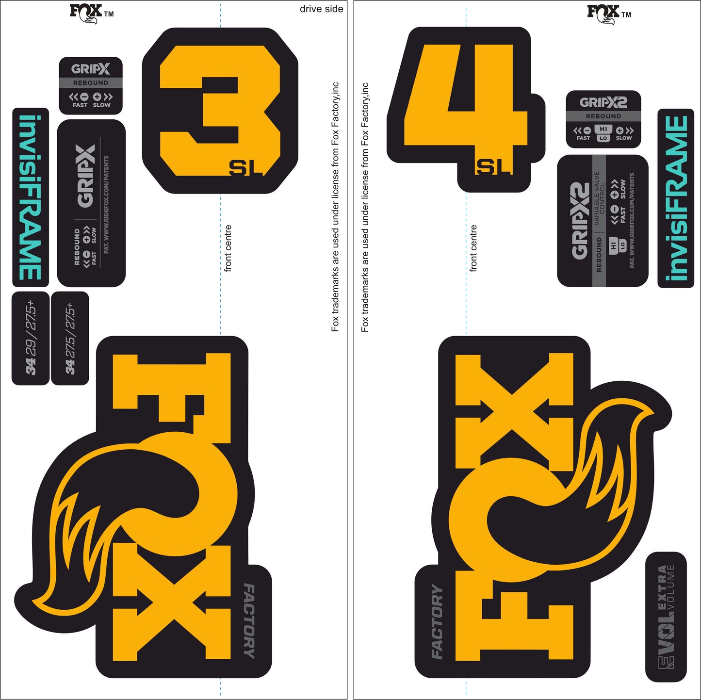 Fox 34 SL Factory 2026 DECALS