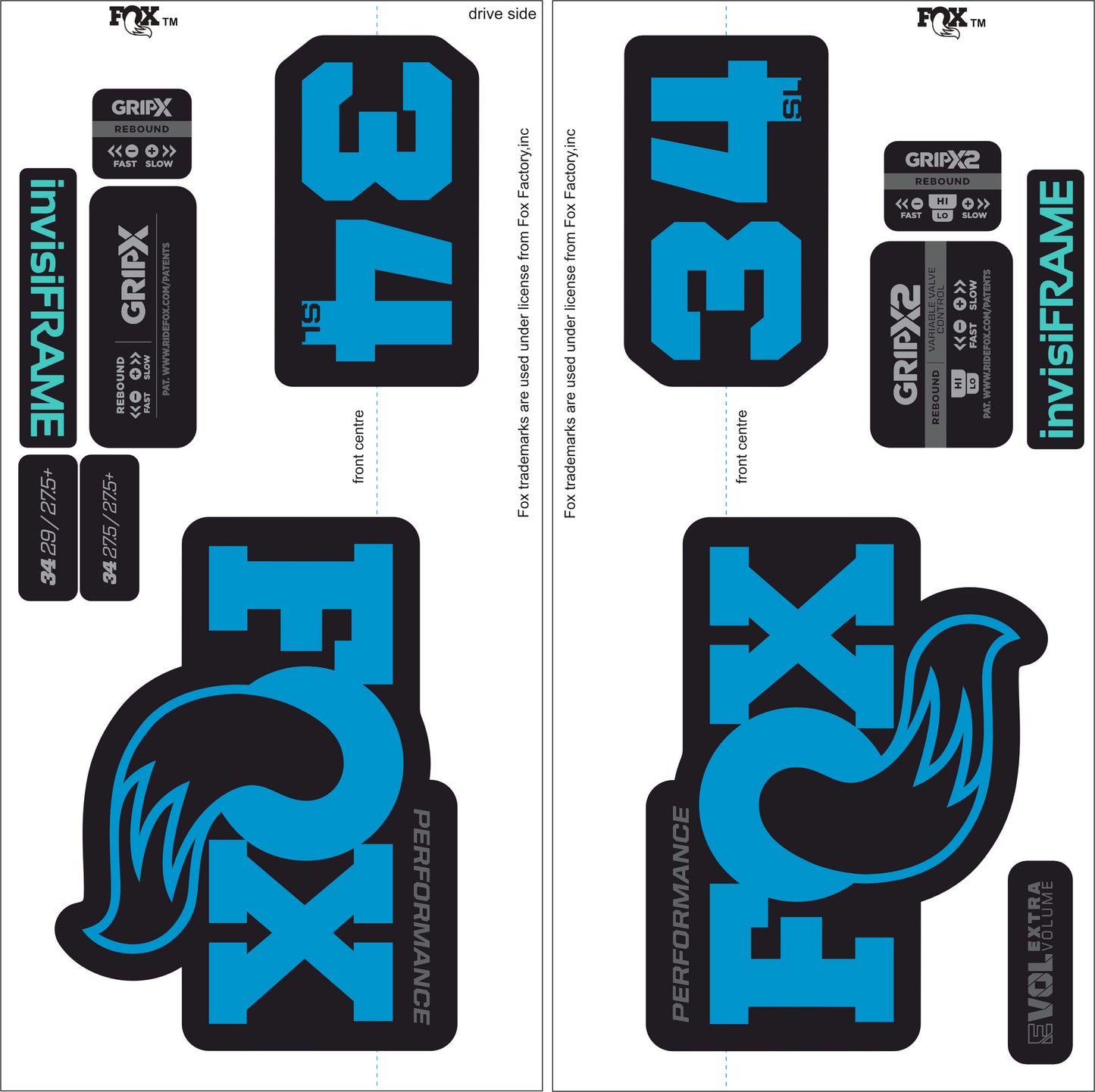 Fox 34 SL Performance 2026 DECALS