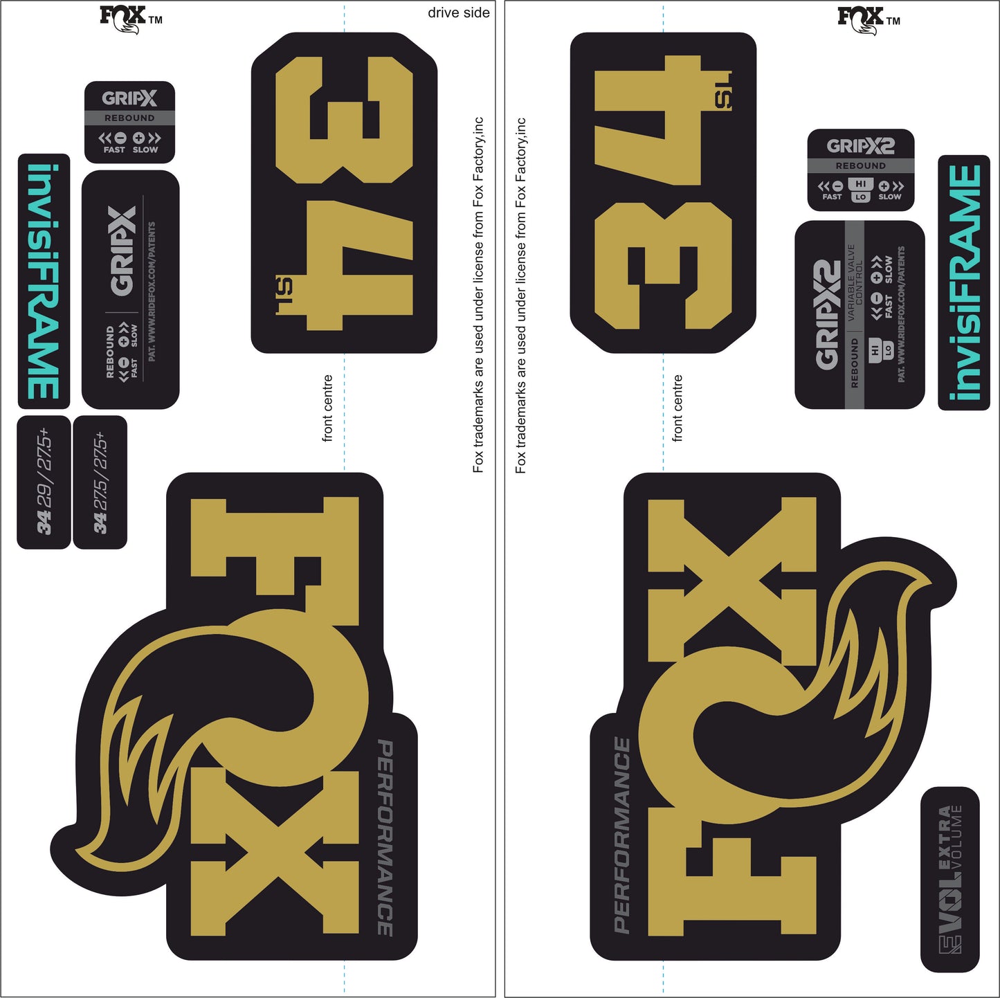 Fox 34 SL Performance 2026 DECALS