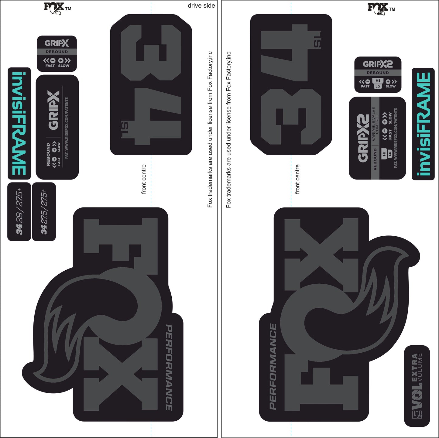 Fox 34 SL Performance 2026 DECALS