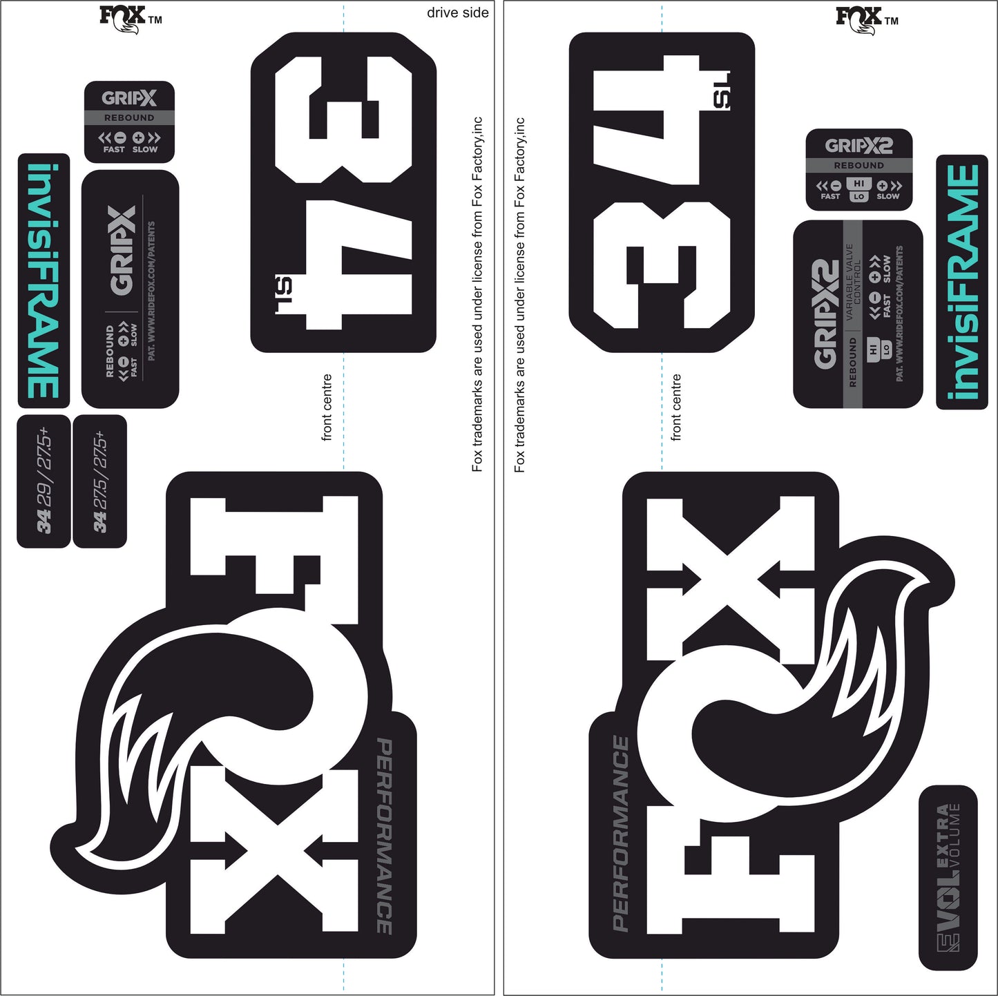 Fox 34 SL Performance 2026 DECALS