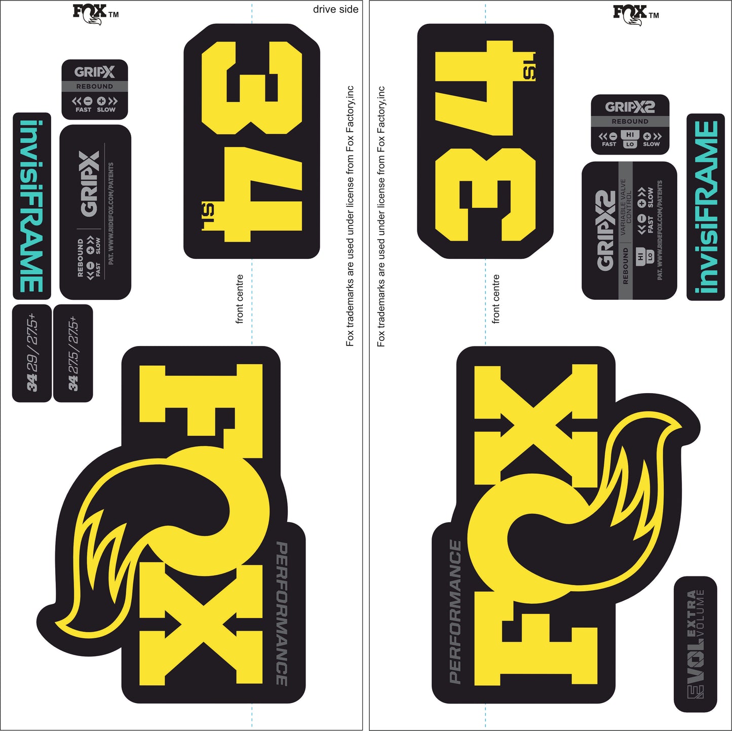 Fox 34 SL Performance 2026 DECALS