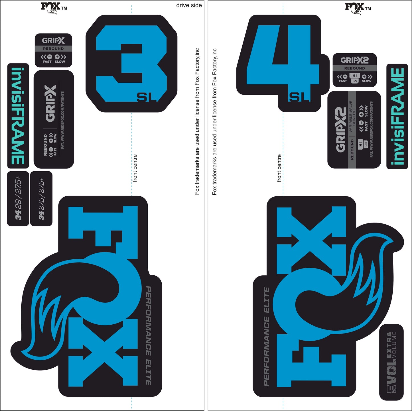 Fox 34 SL Performance Elite 2026 DECALS