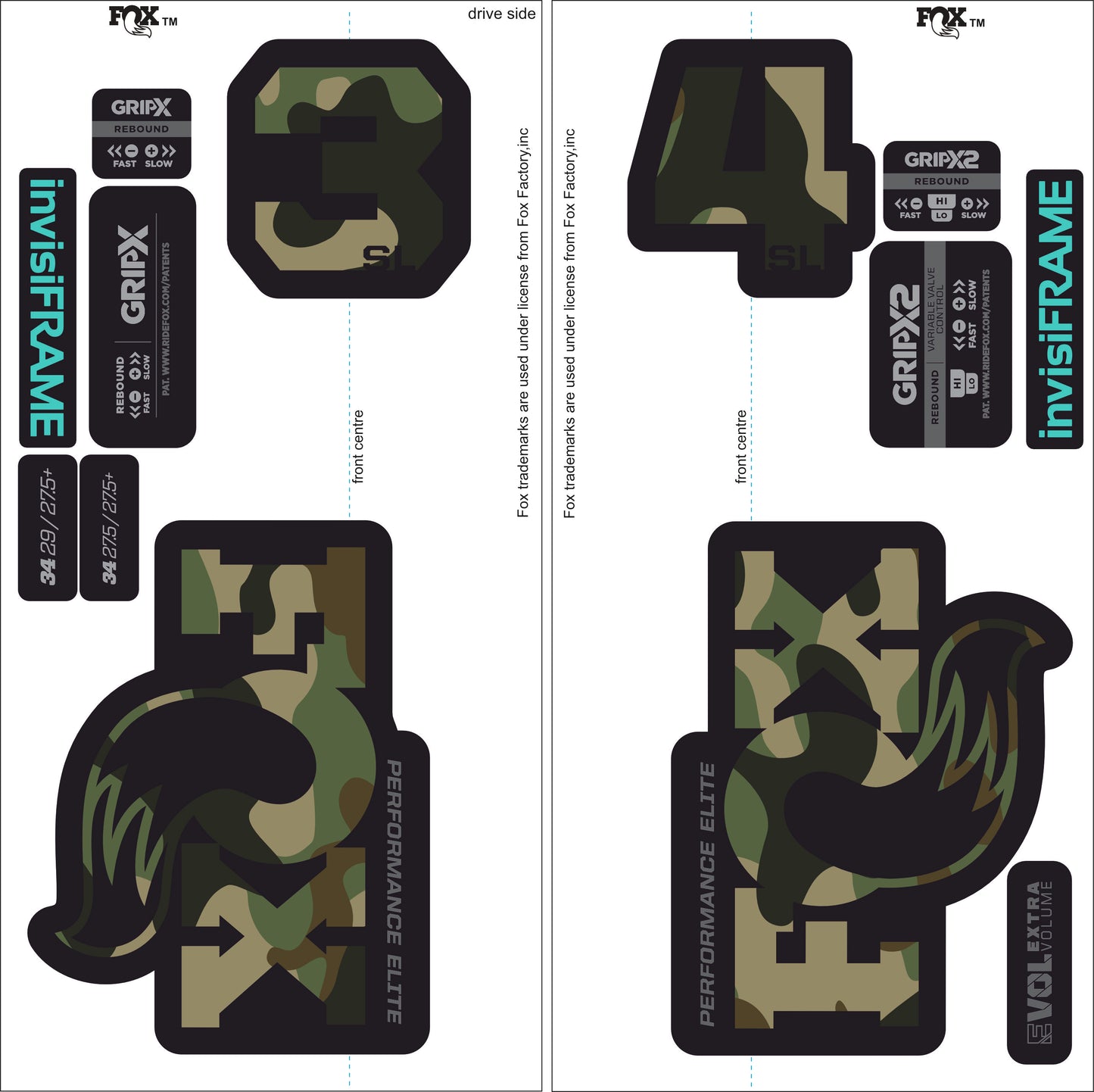 Fox 34 SL Performance Elite 2026 DECALS