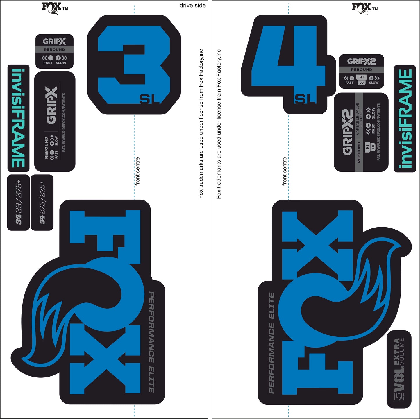 Fox 34 SL Performance Elite 2026 DECALS