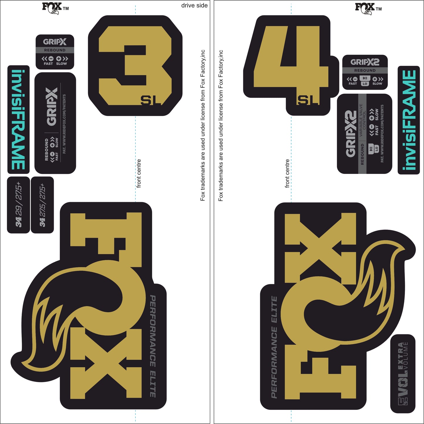 Fox 34 SL Performance Elite 2026 DECALS