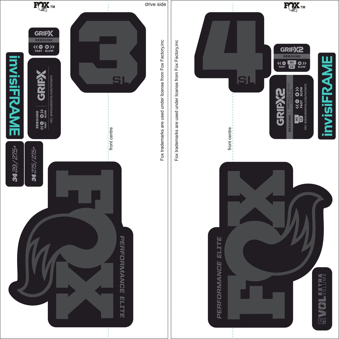 Fox 34 SL Performance Elite 2026 DECALS