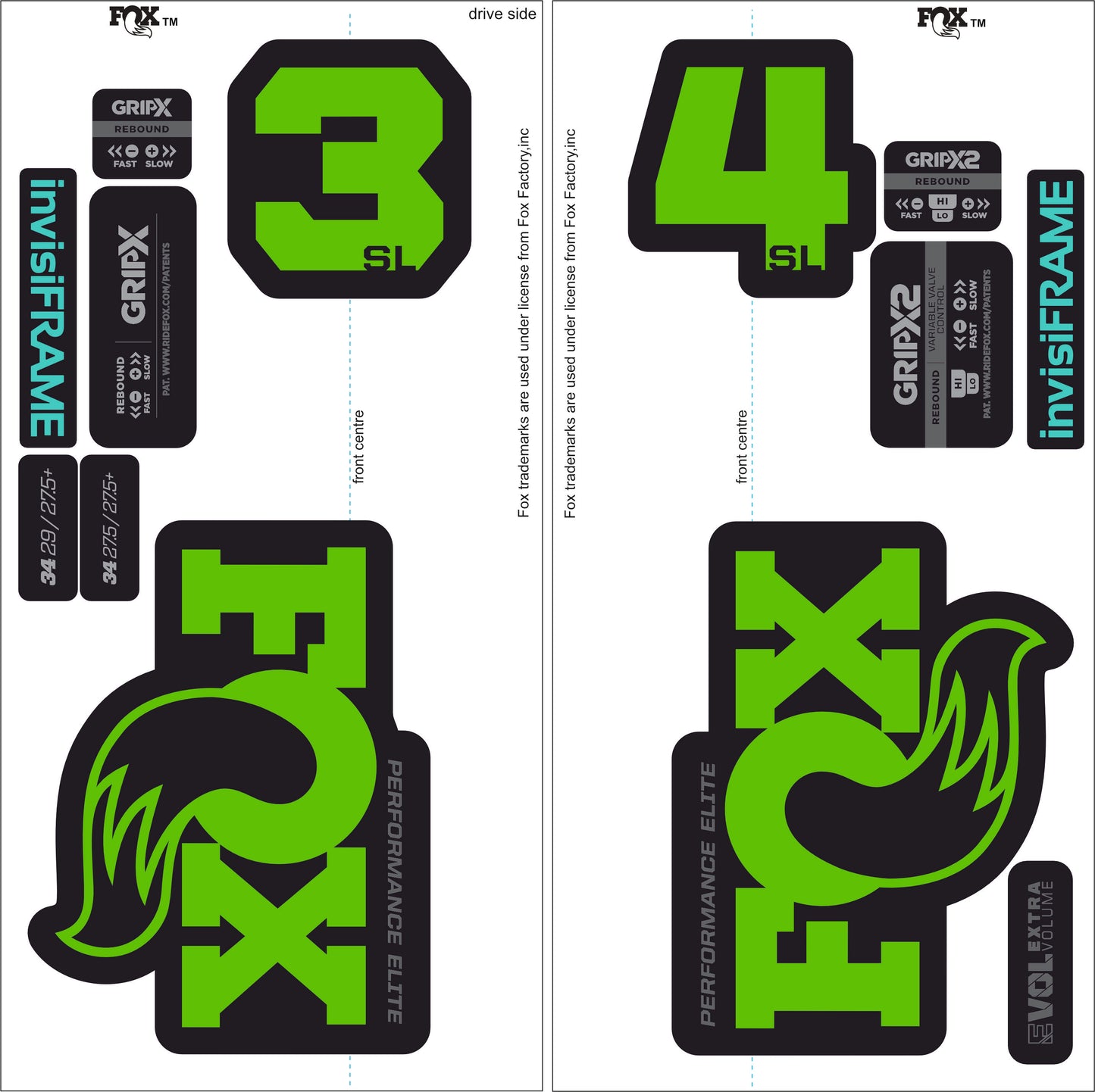 Fox 34 SL Performance Elite 2026 DECALS