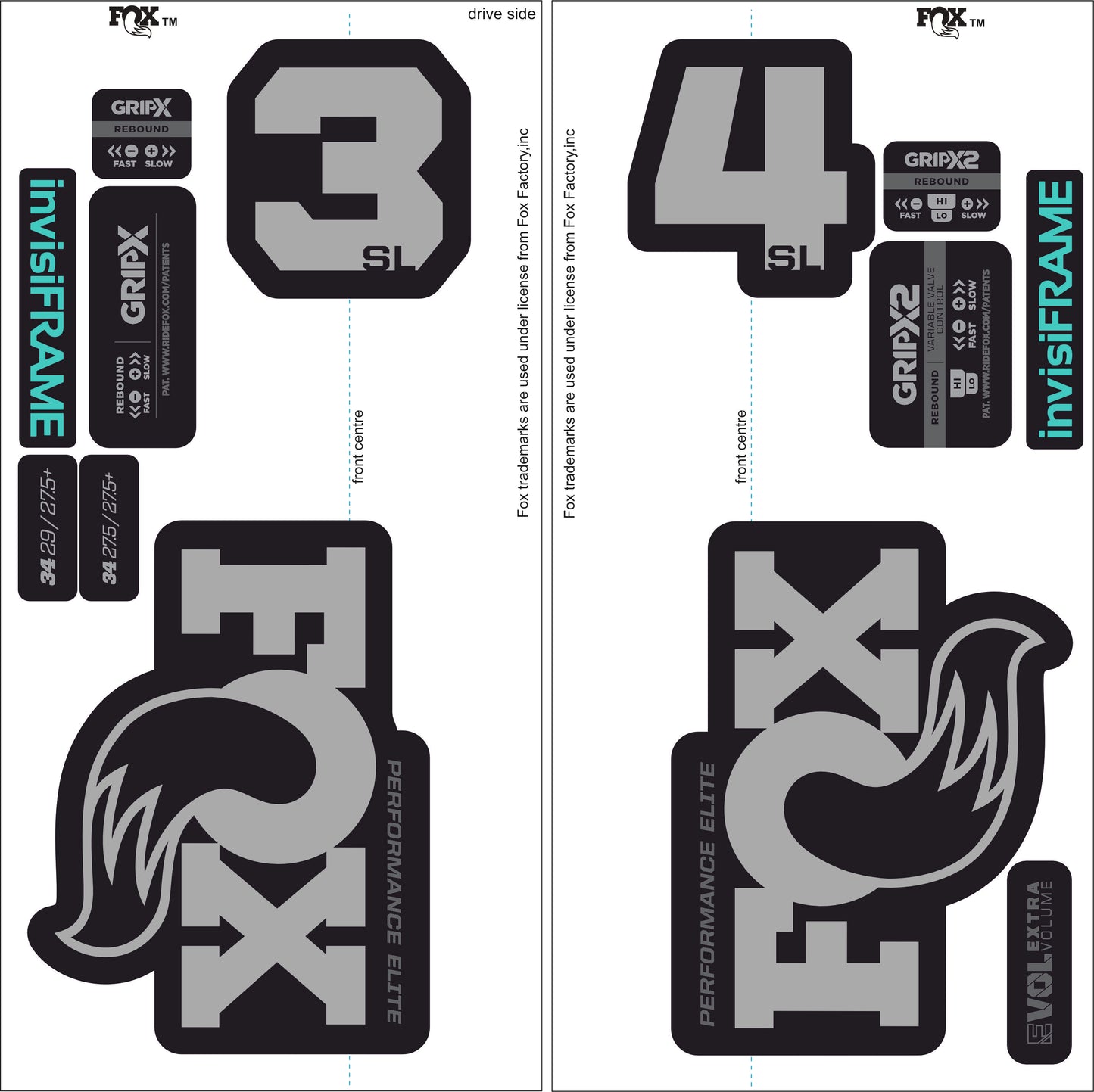 Fox 34 SL Performance Elite 2026 DECALS