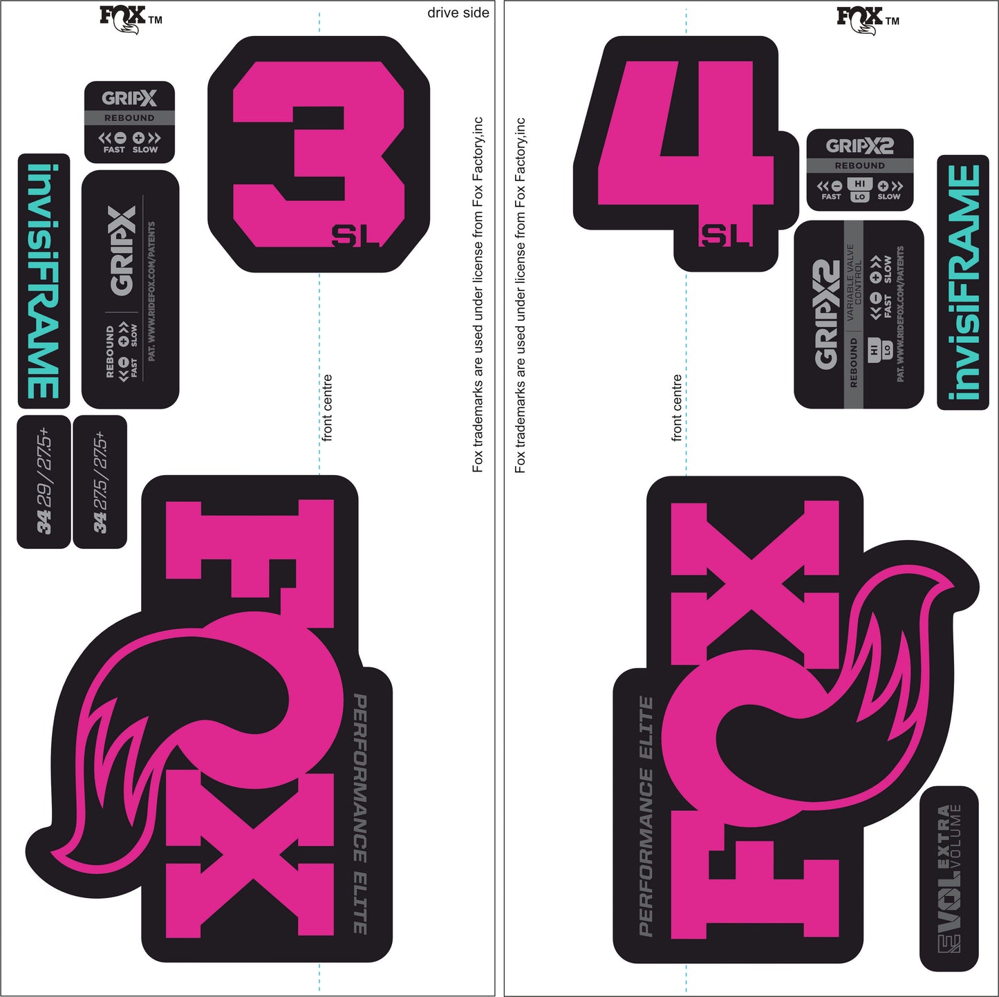 Fox 34 SL Performance Elite 2026 DECALS