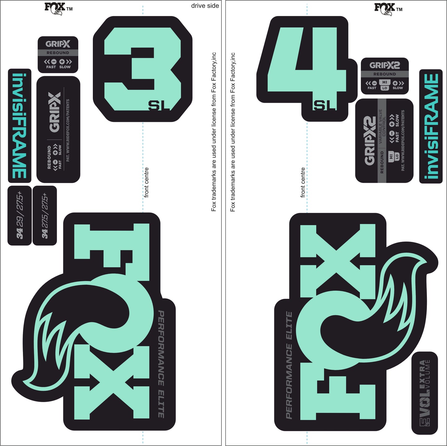 Fox 34 SL Performance Elite 2026 DECALS