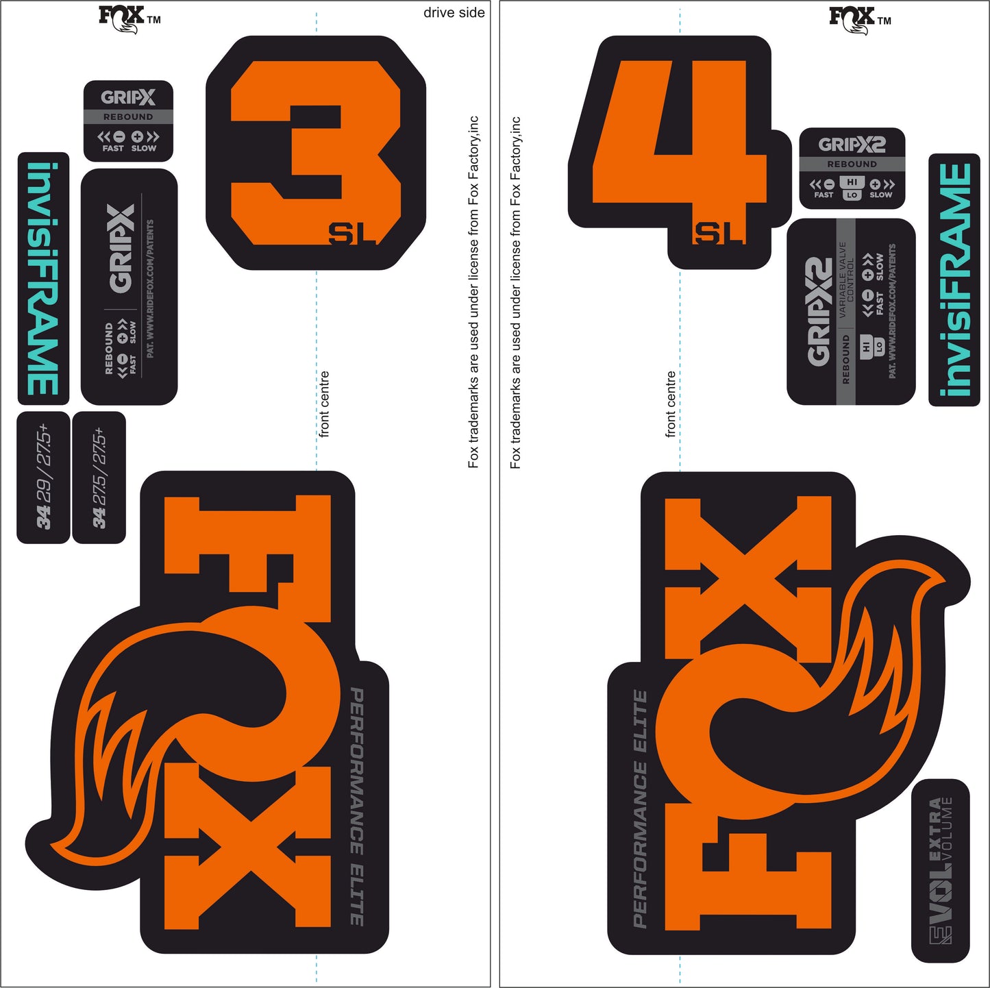 Fox 34 SL Performance Elite 2026 DECALS
