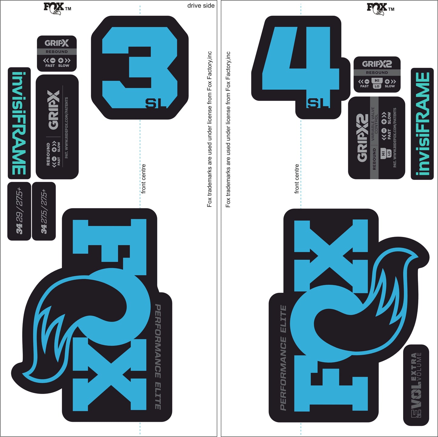 Fox 34 SL Performance Elite 2026 DECALS