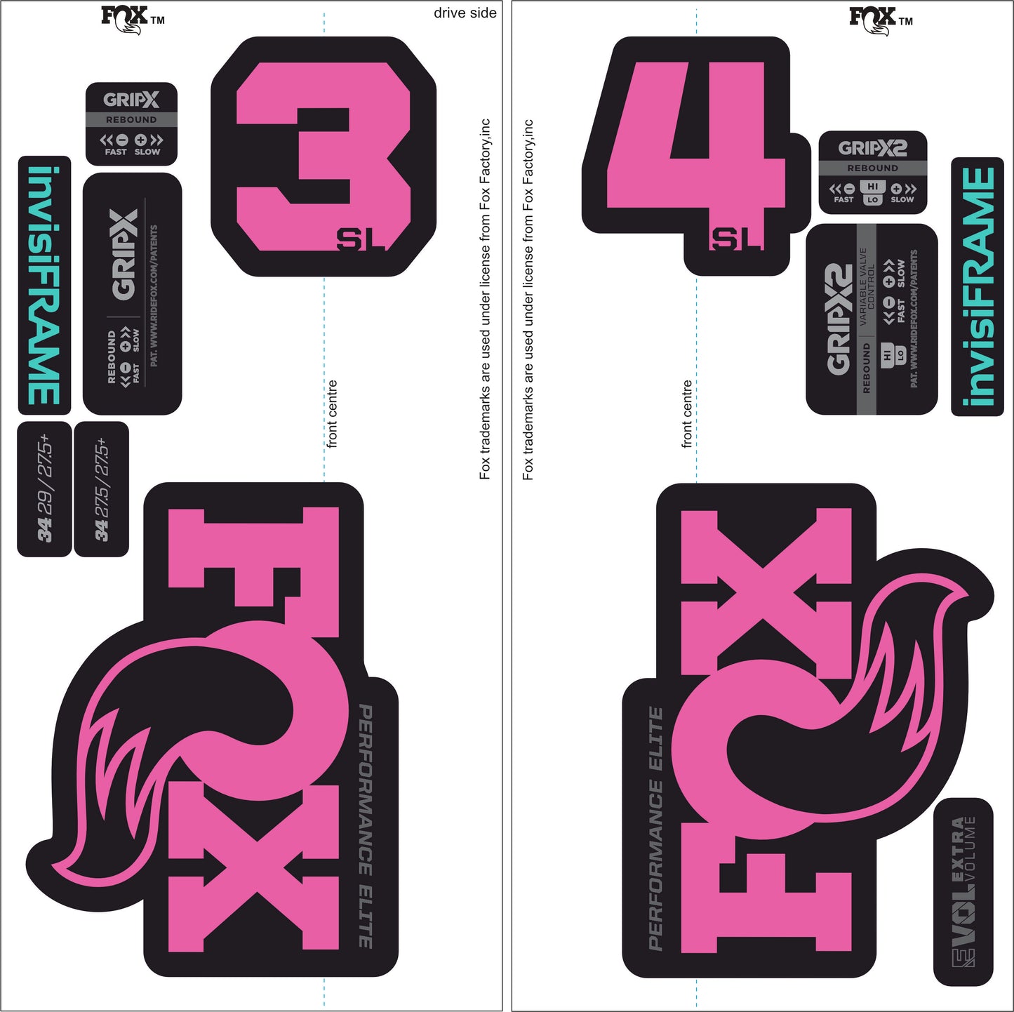 Fox 34 SL Performance Elite 2026 DECALS