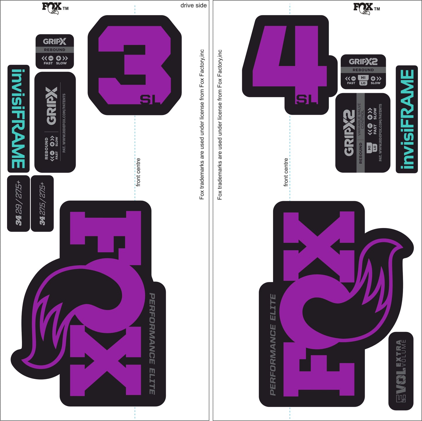 Fox 34 SL Performance Elite 2026 DECALS