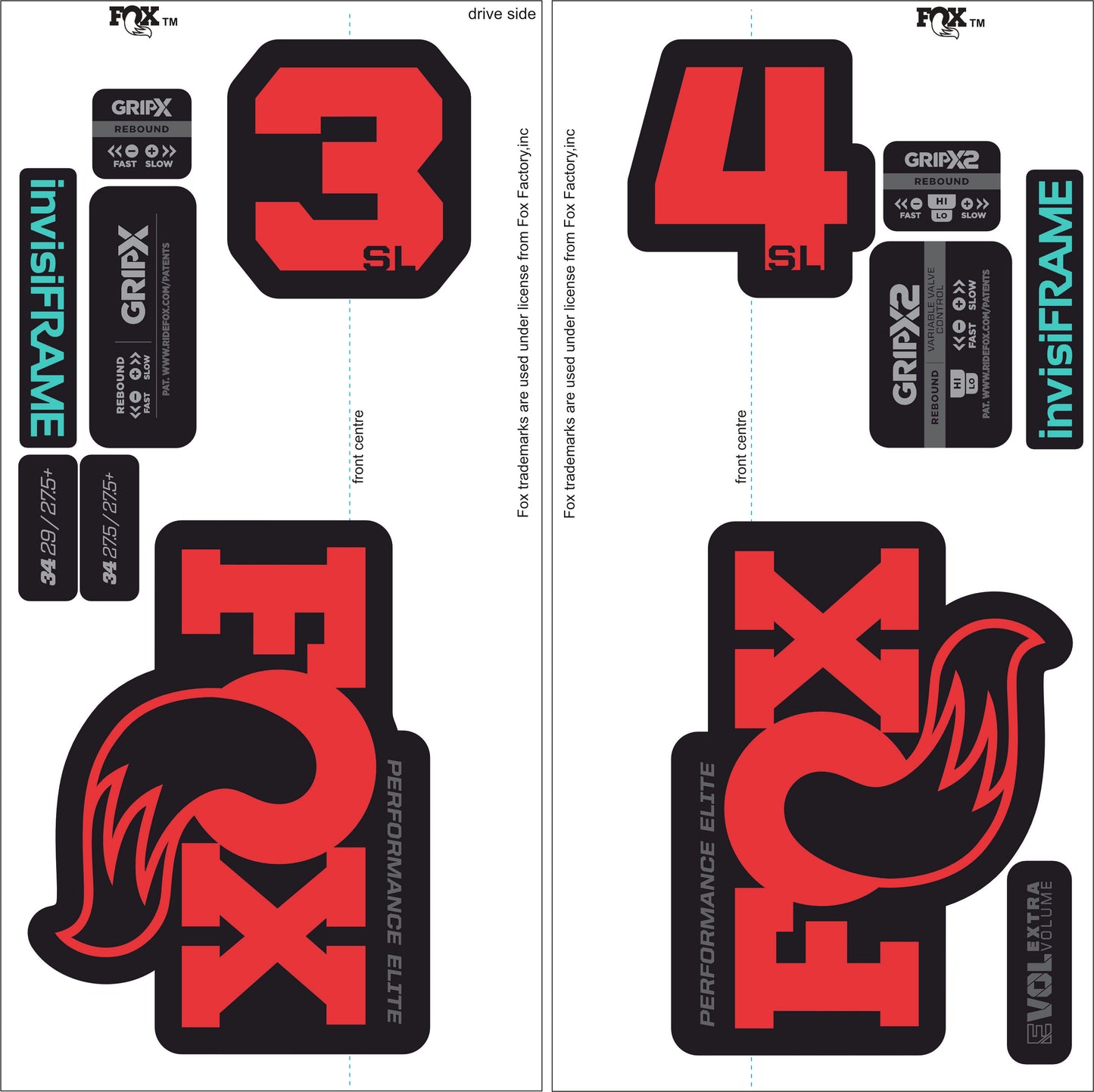Fox 34 SL Performance Elite 2026 DECALS