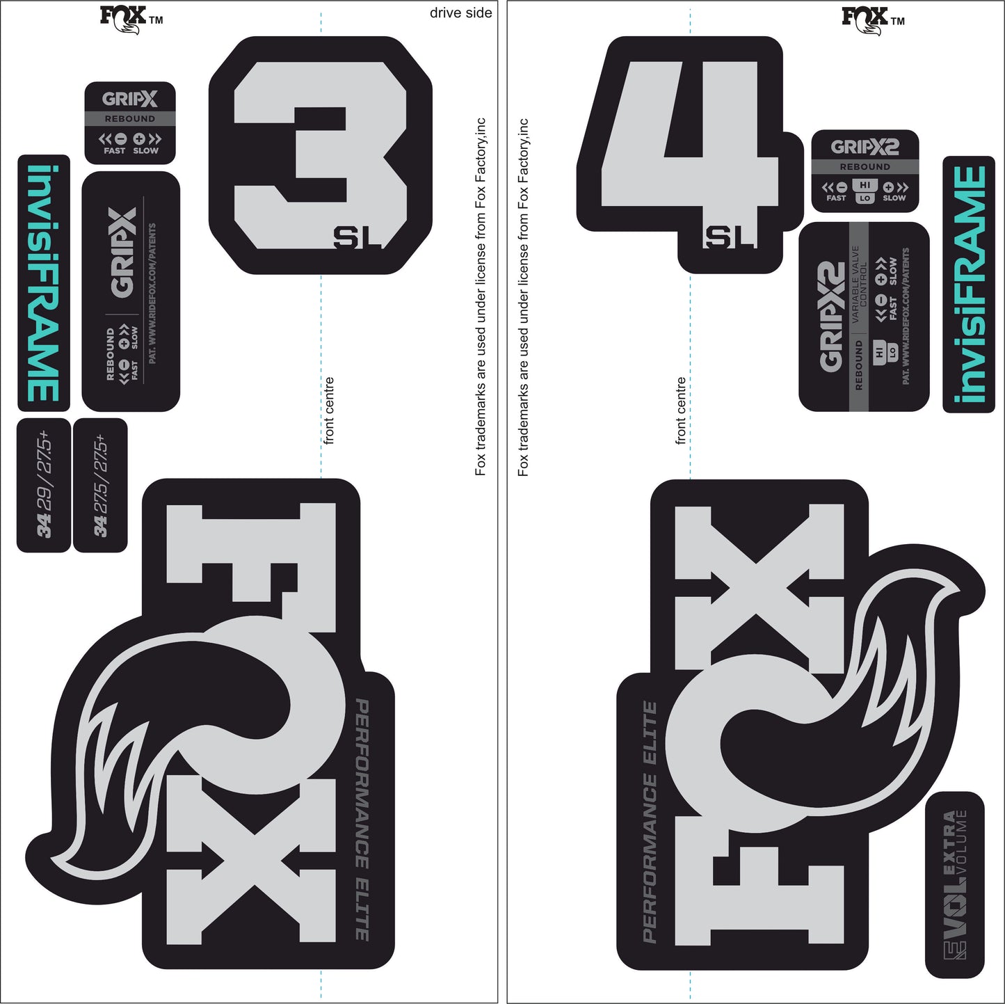 Fox 34 SL Performance Elite 2026 DECALS