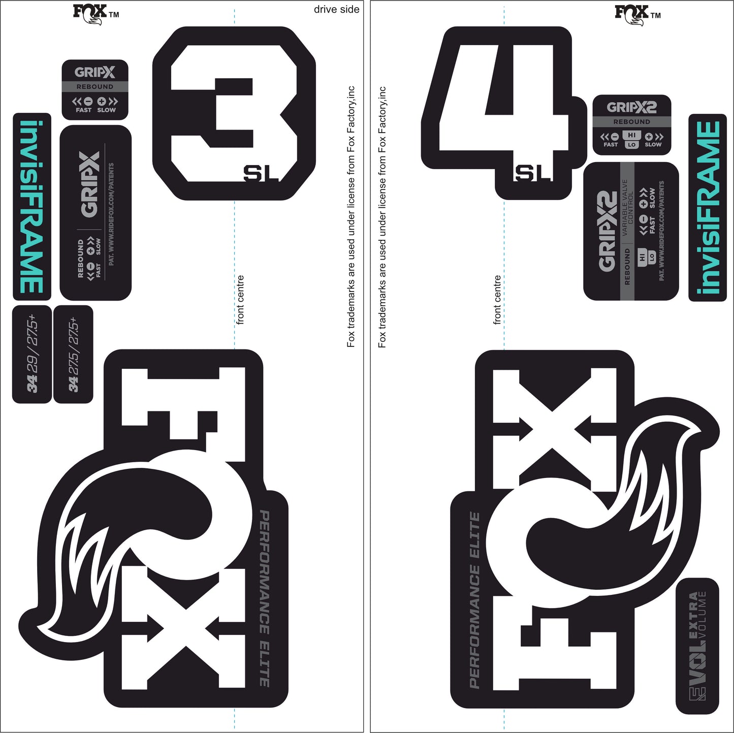 Fox 34 SL Performance Elite 2026 DECALS