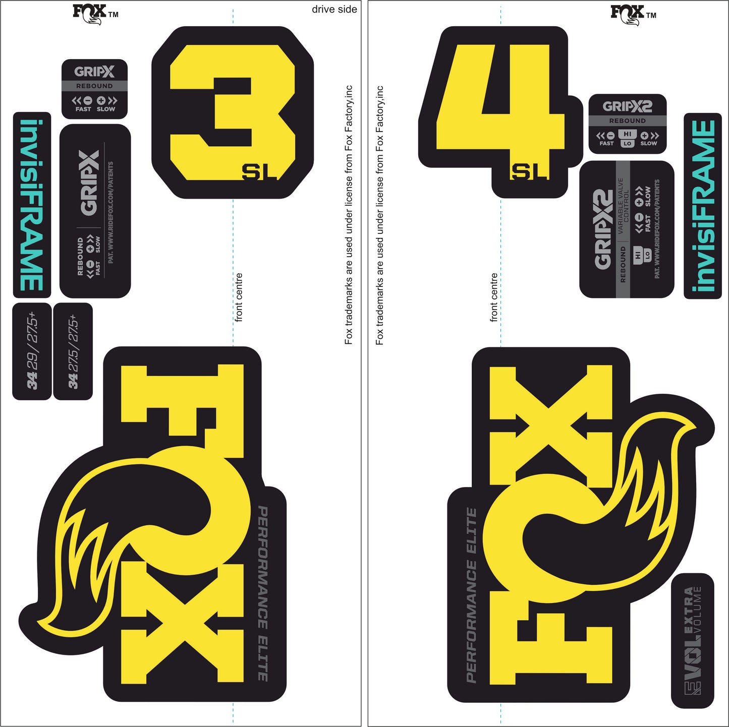 Fox 34 SL Performance Elite 2026 DECALS