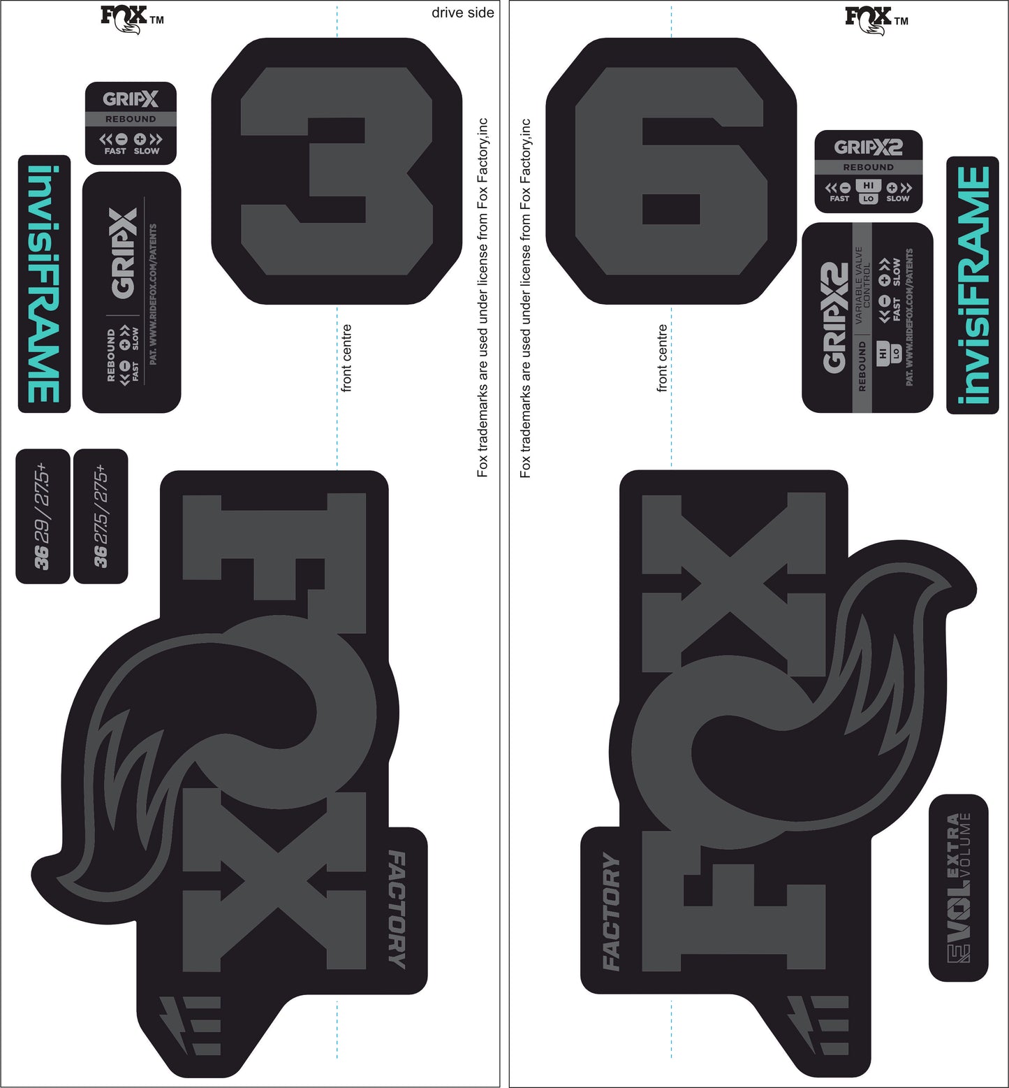Fox 36 Factory E Bike 2025 decals