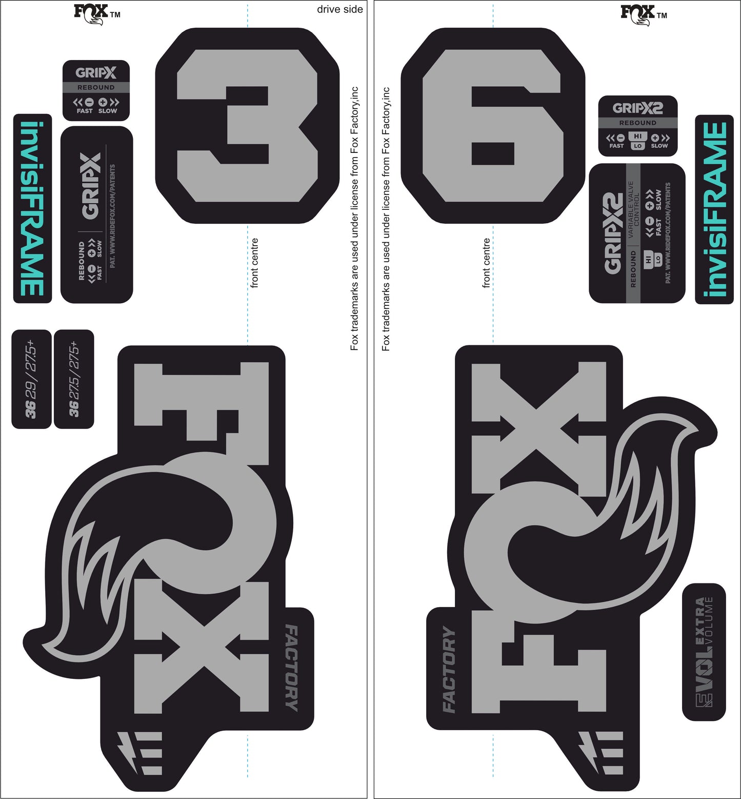 Fox 36 Factory E Bike 2025 decals