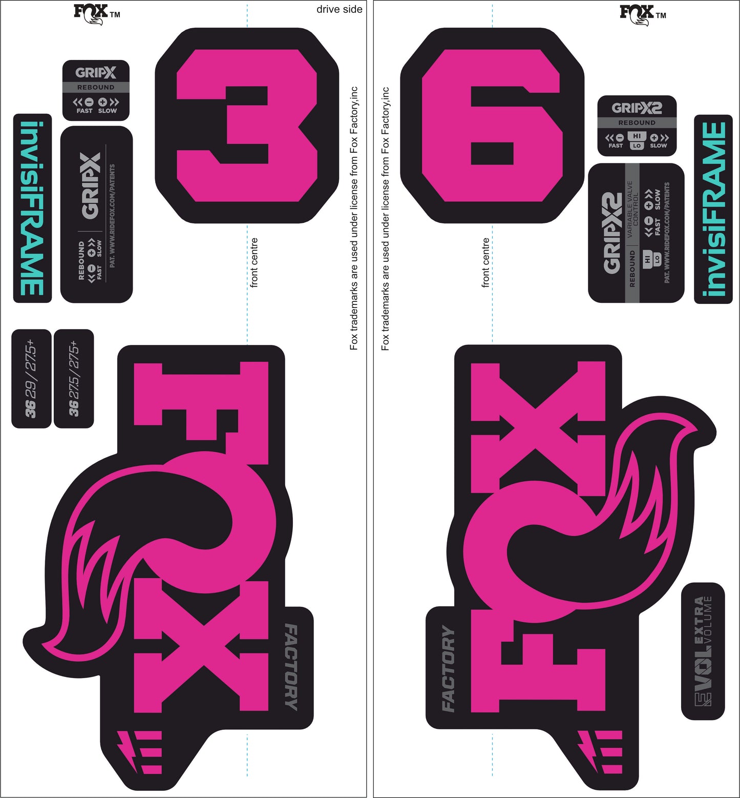 Fox 36 Factory E Bike 2025 decals