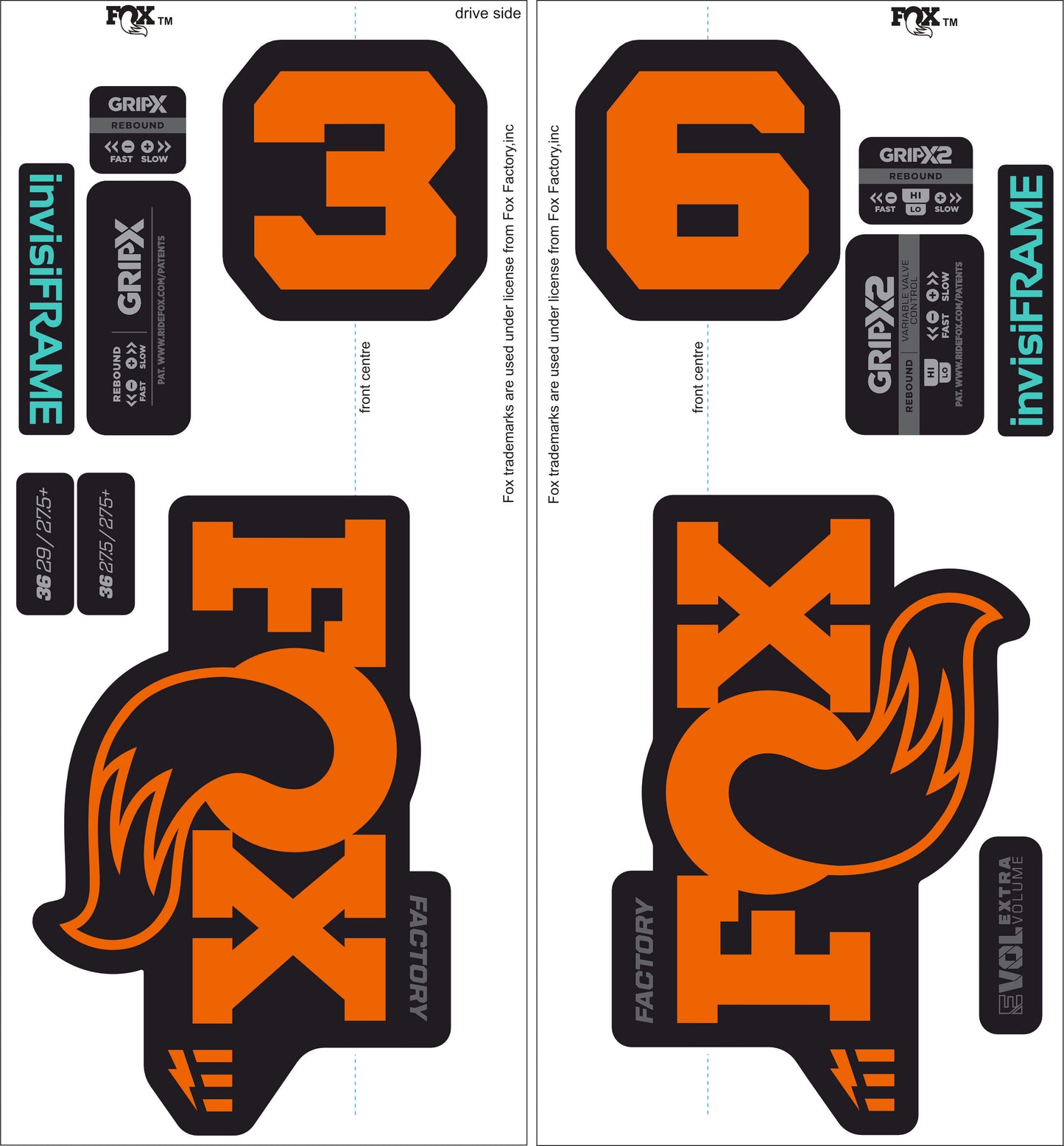 Fox 36 Factory E Bike 2025 decals