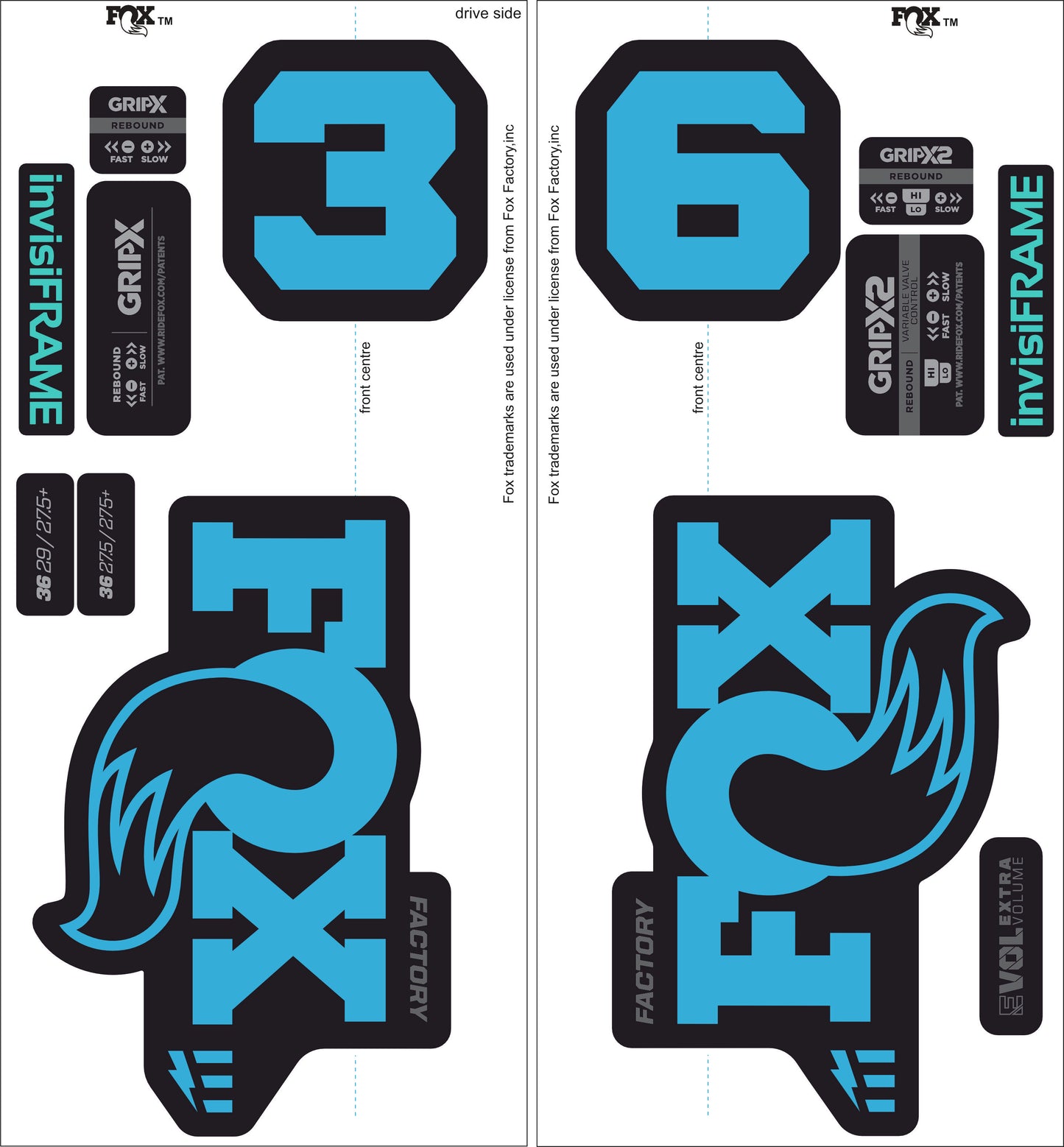Fox 36 Factory E Bike 2025 decals
