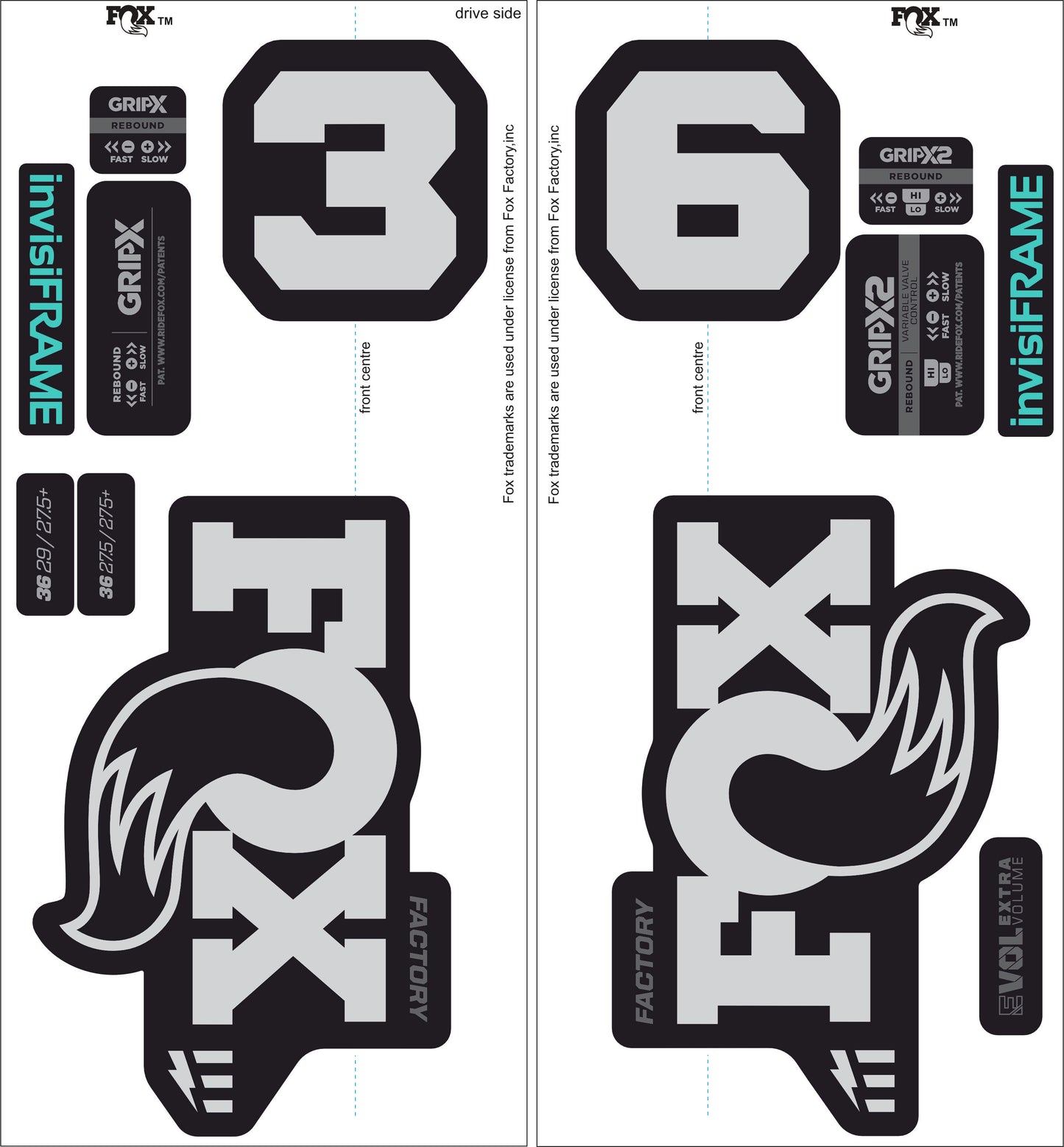 Fox 36 Factory E Bike 2025 decals