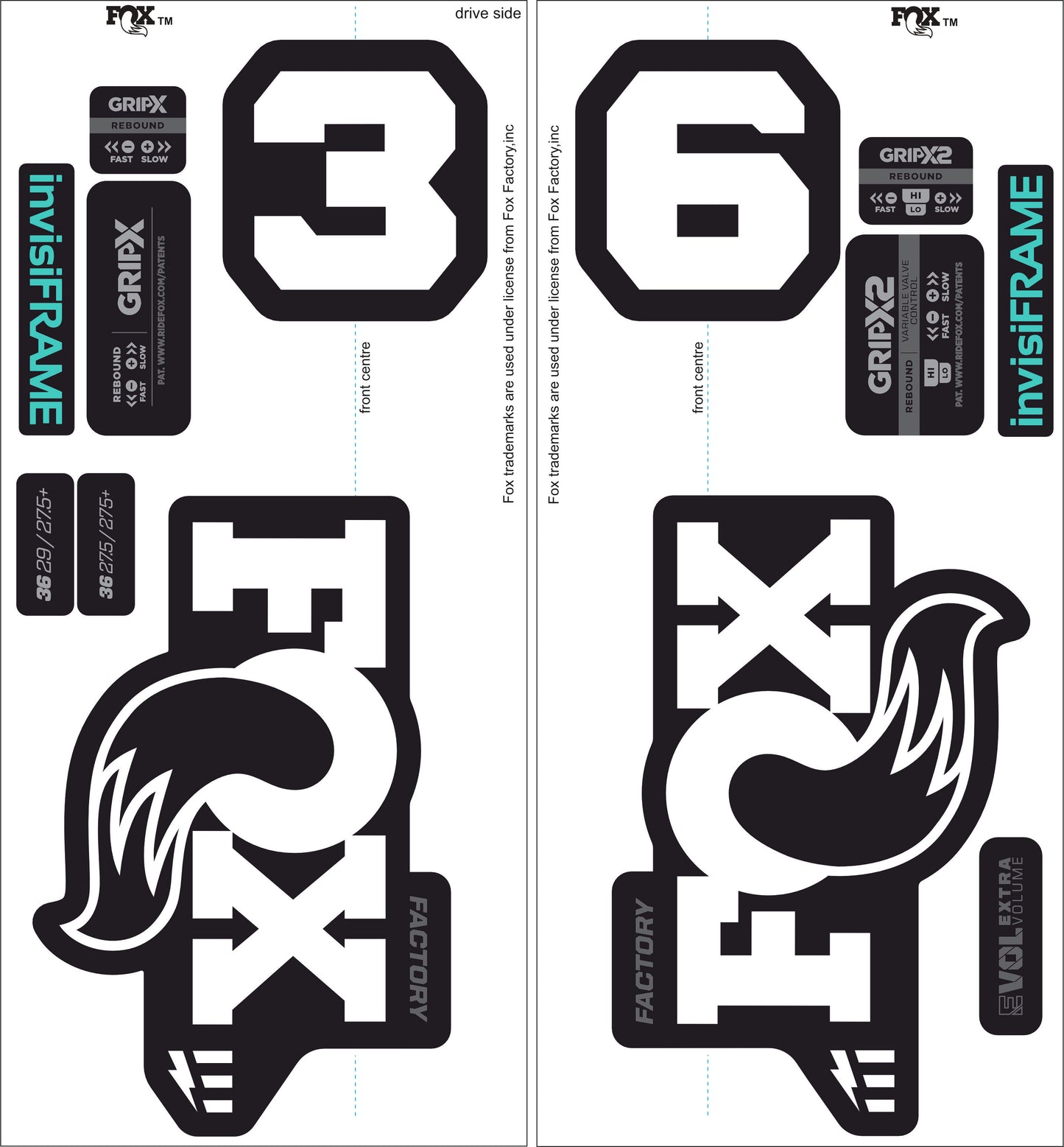 Fox 36 Factory E Bike 2025 decals