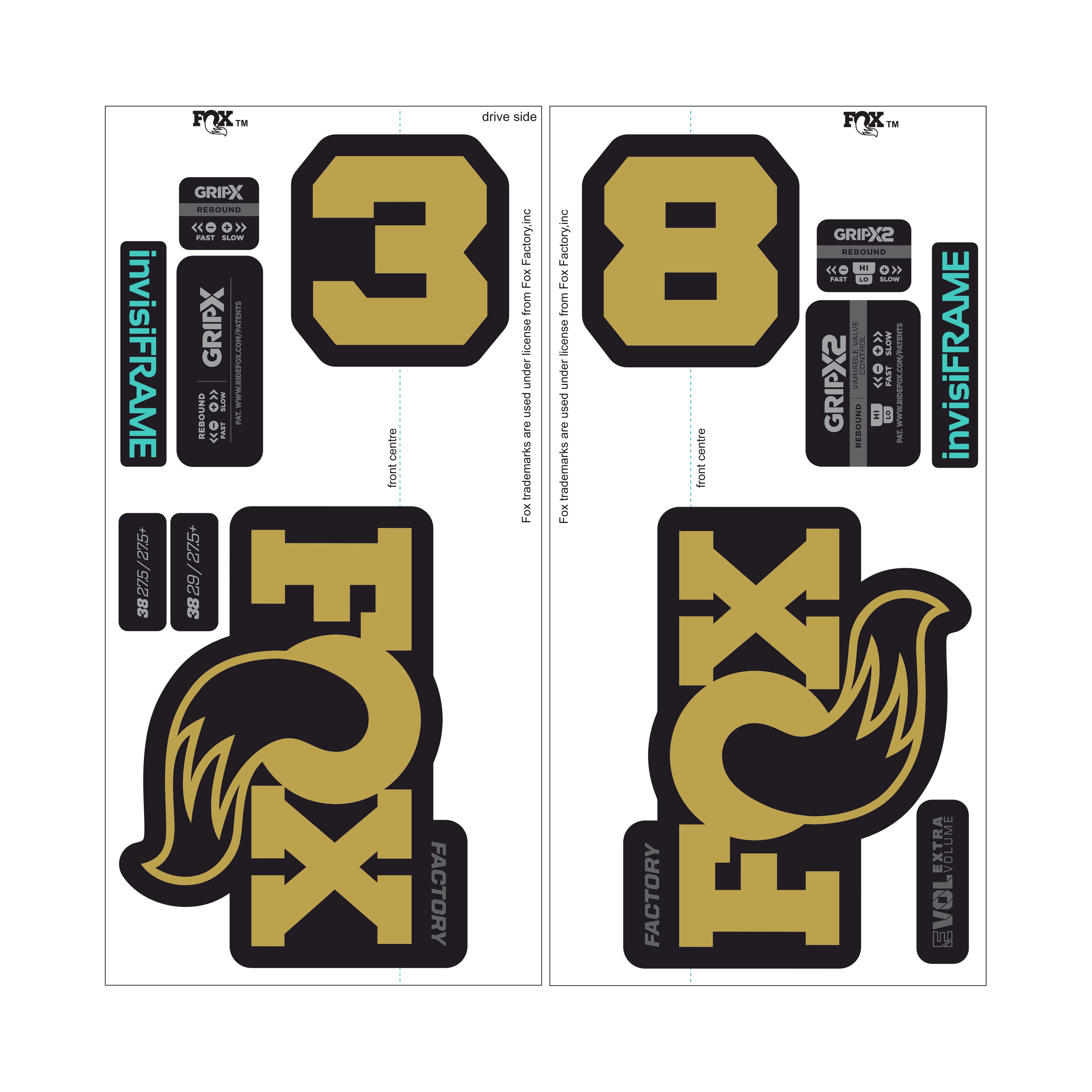 Fox 38 Factory 2026 Decals | invisiFRAME Custom Decals – invisiframe