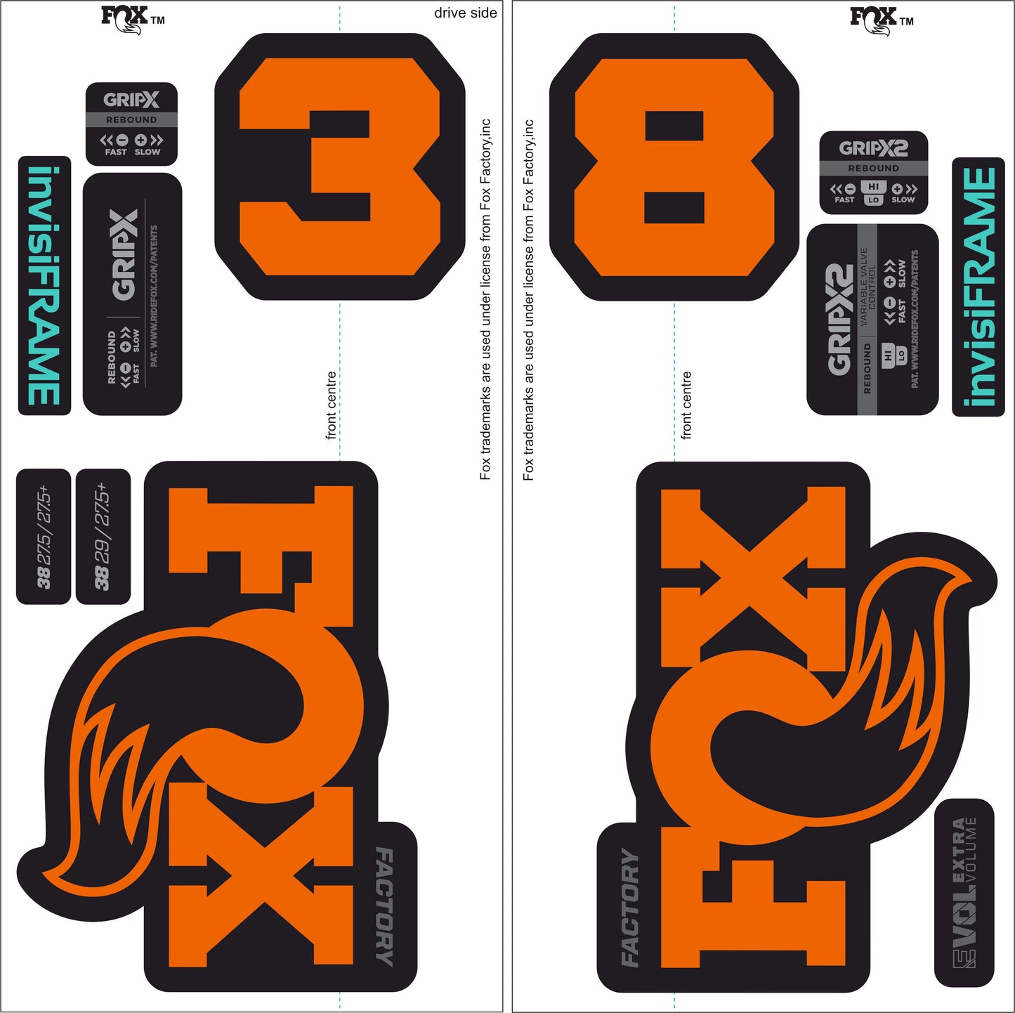 Fox 38 Factory 2026 Decals