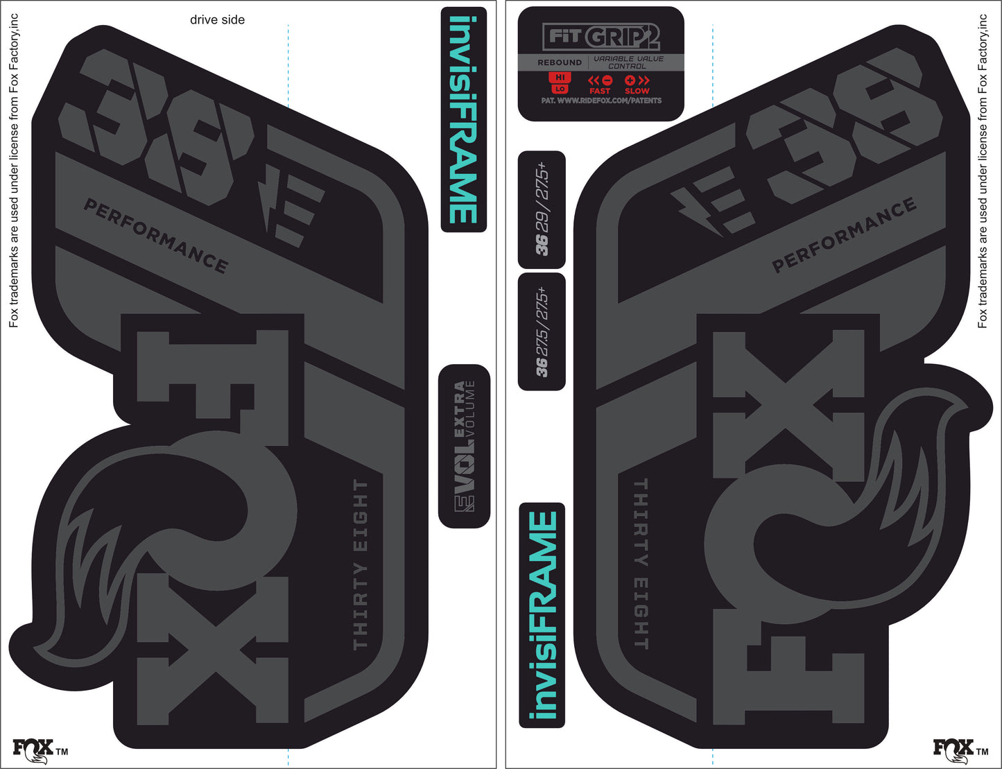 Fox 38 Performance E Bike 2021 Decals